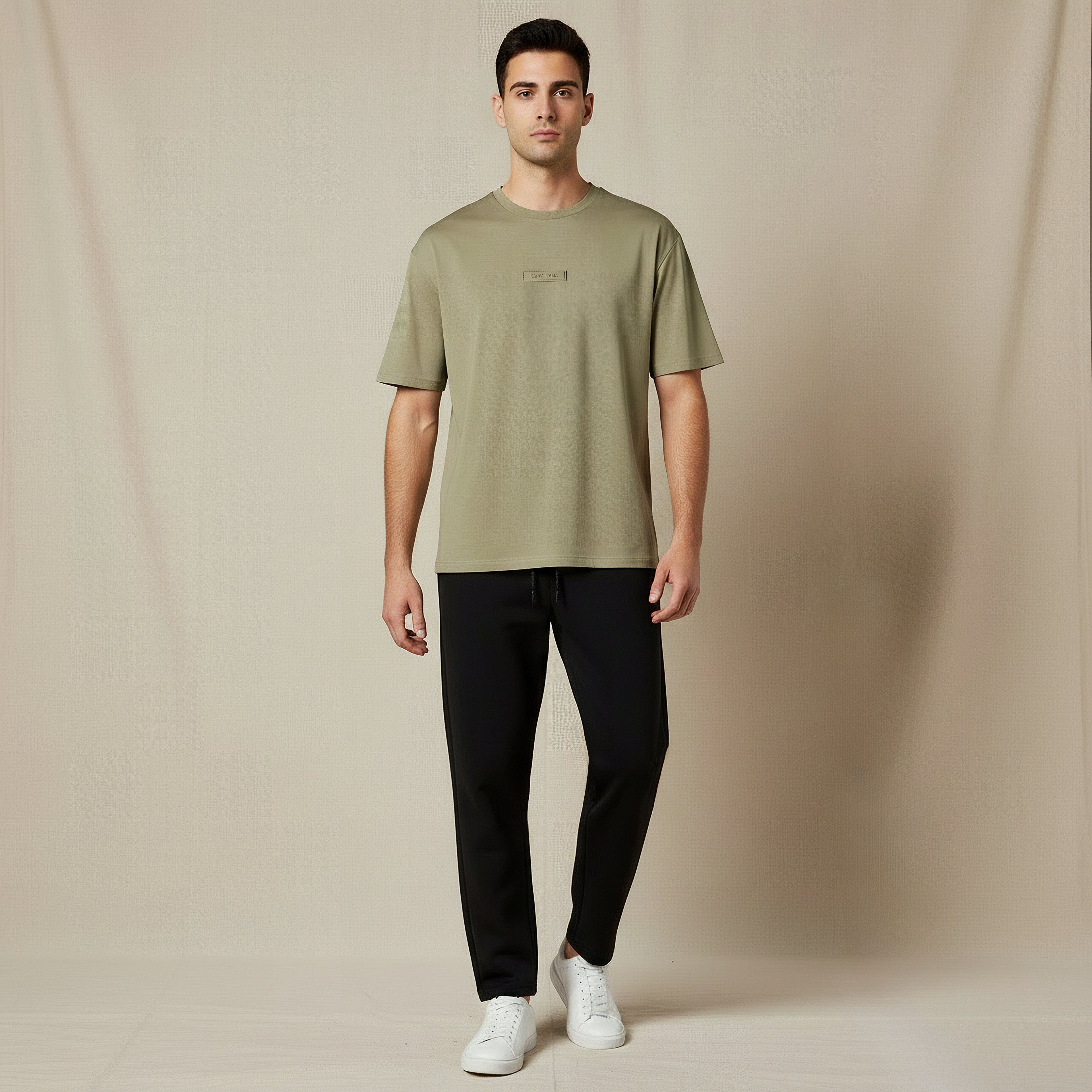 Kappa Men Regular Fit Crew Neck Short Sleeve Logo Applique T-shirt-men-clothing-sportswearandactivewear-tshirtsandpolos-image-2