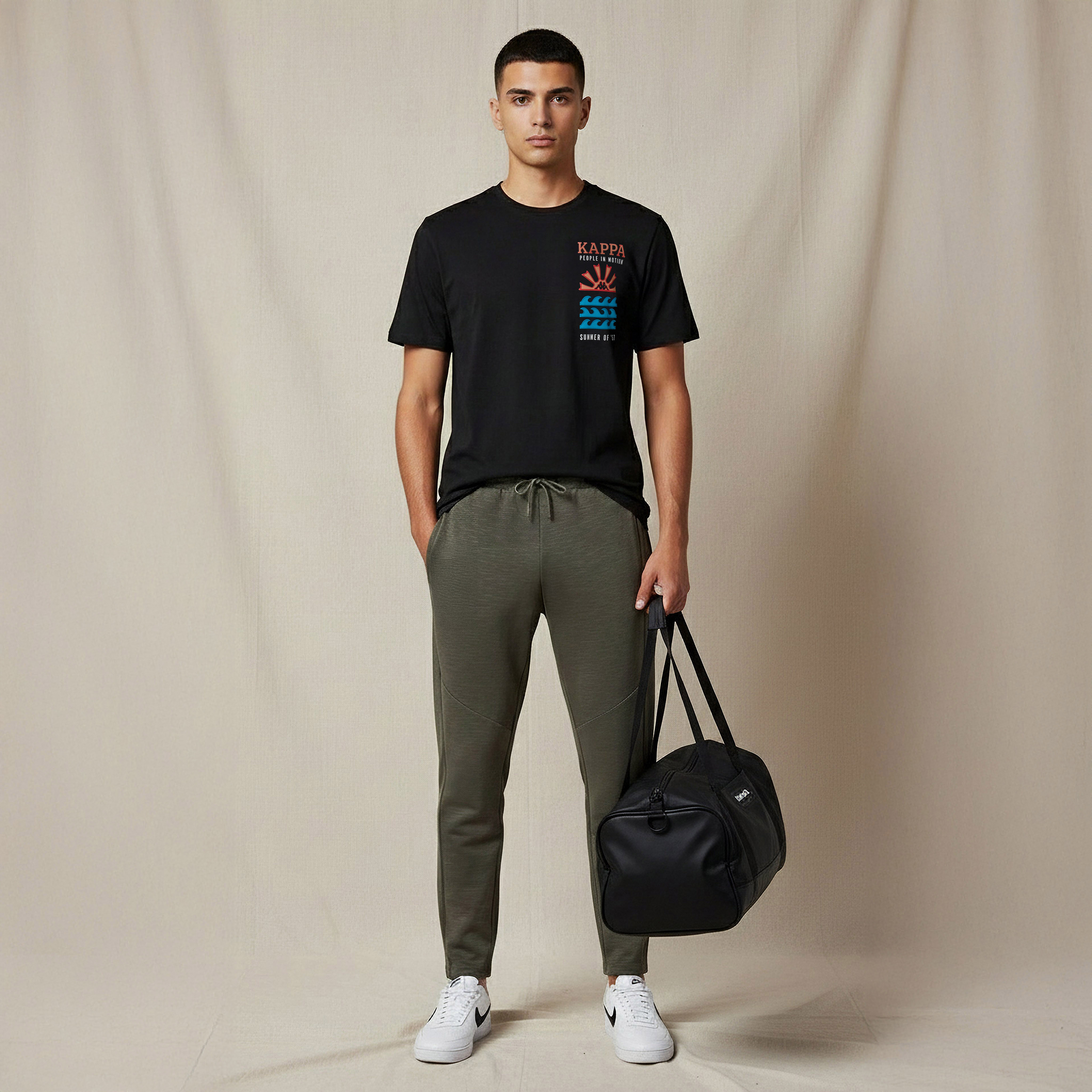 Kappa Men Regular Fit Joggers with Pockets-men-clothing-sportswearandactivewear-bottoms-joggers-image-2