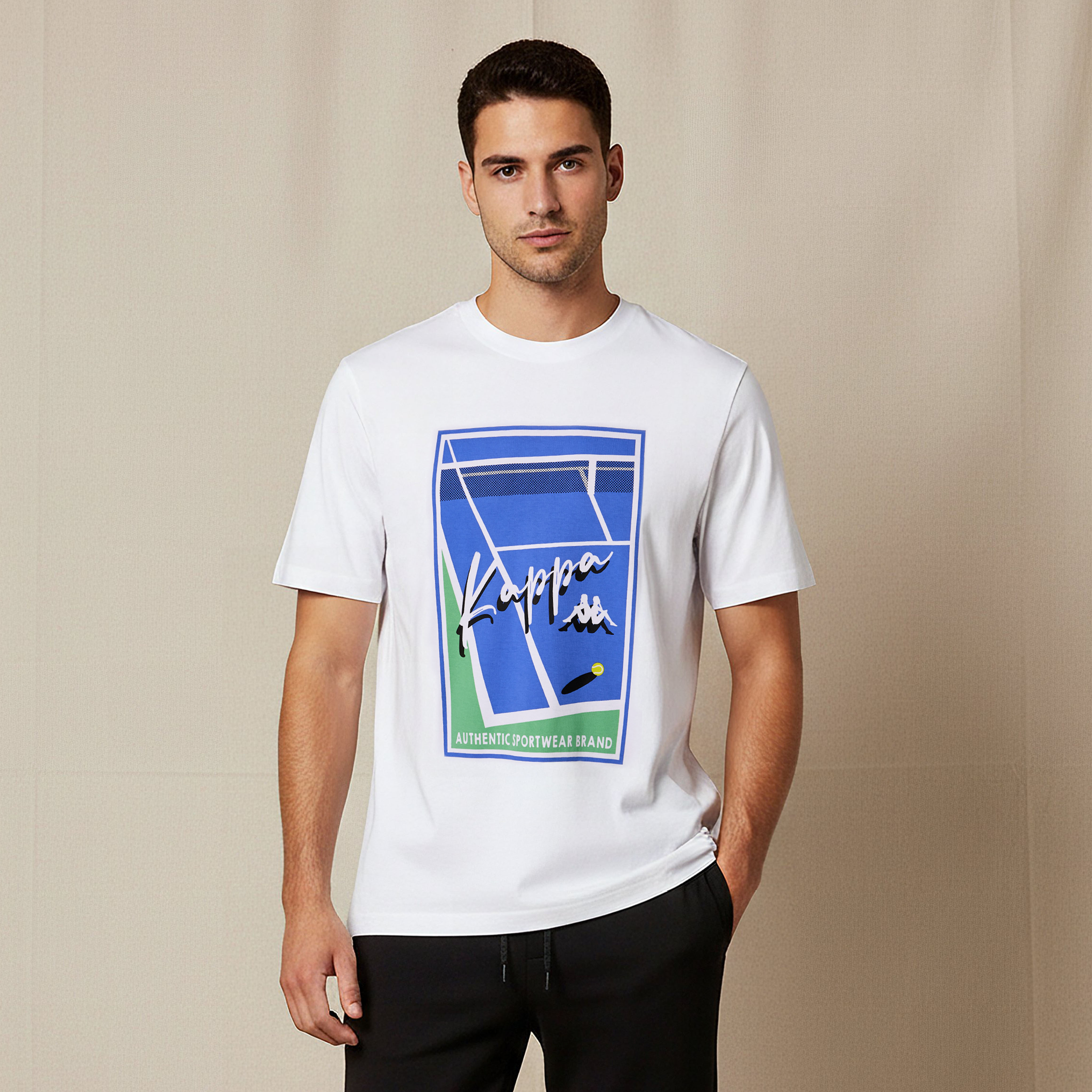 Kappa Men Logo Print T-shirt-men-clothing-sportswearandactivewear-tshirtsandpolos-image-1