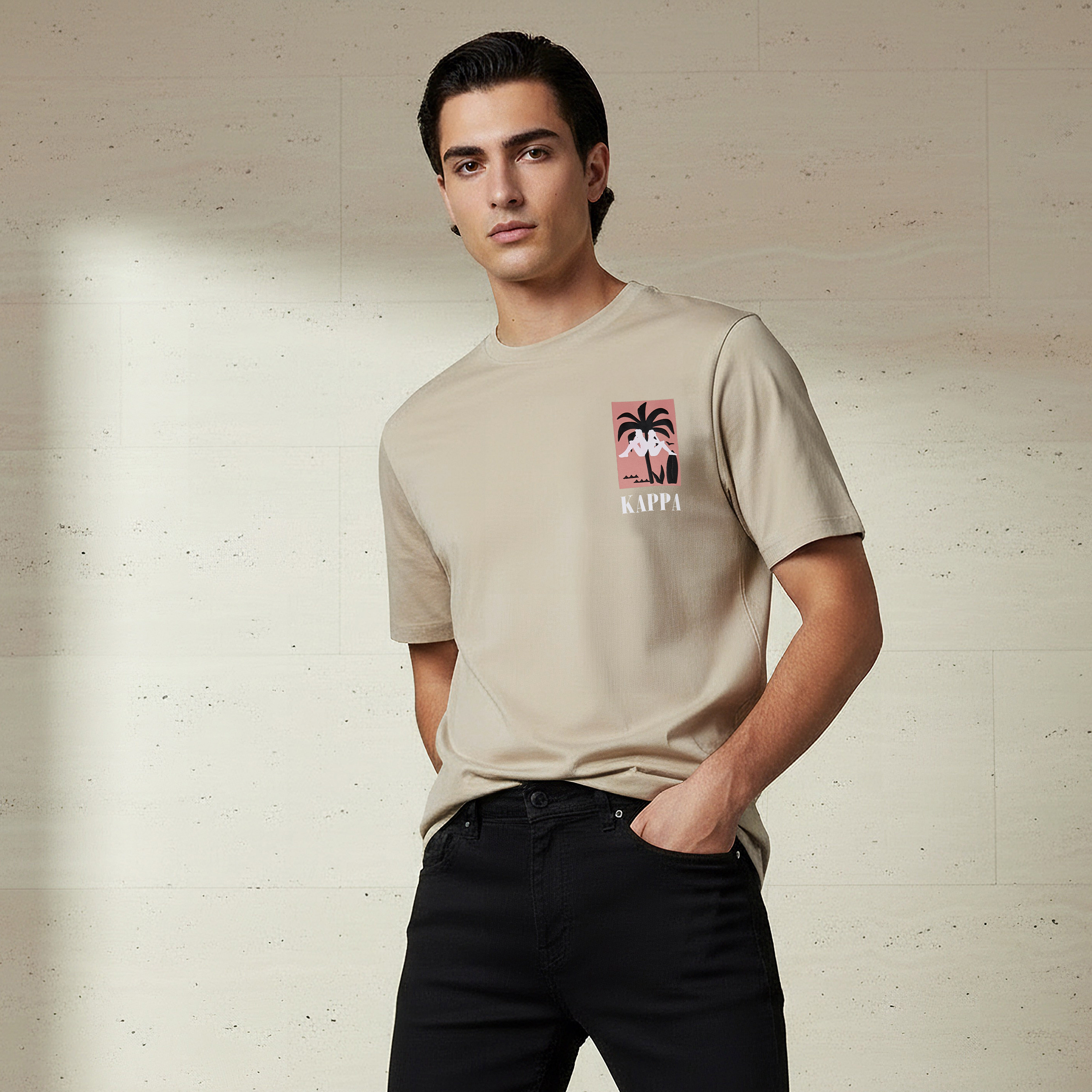 Kappa Men Logo Print T-shirt-men-clothing-sportswearandactivewear-tshirtsandpolos-image-1