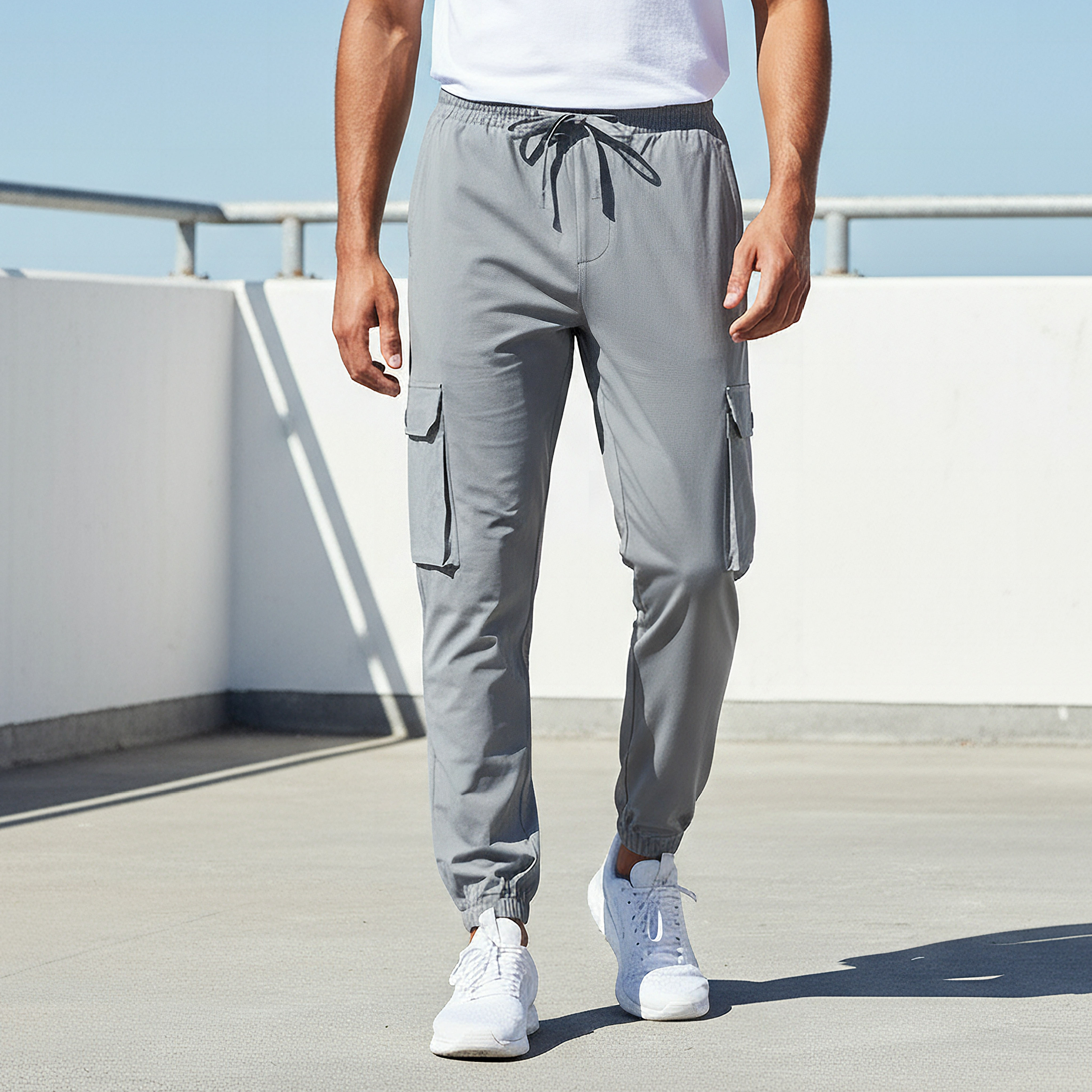 Love Pangolin Men Cargo Joggers with Pockets-men-clothing-sportswearandactivewear-tracksuits-image-1