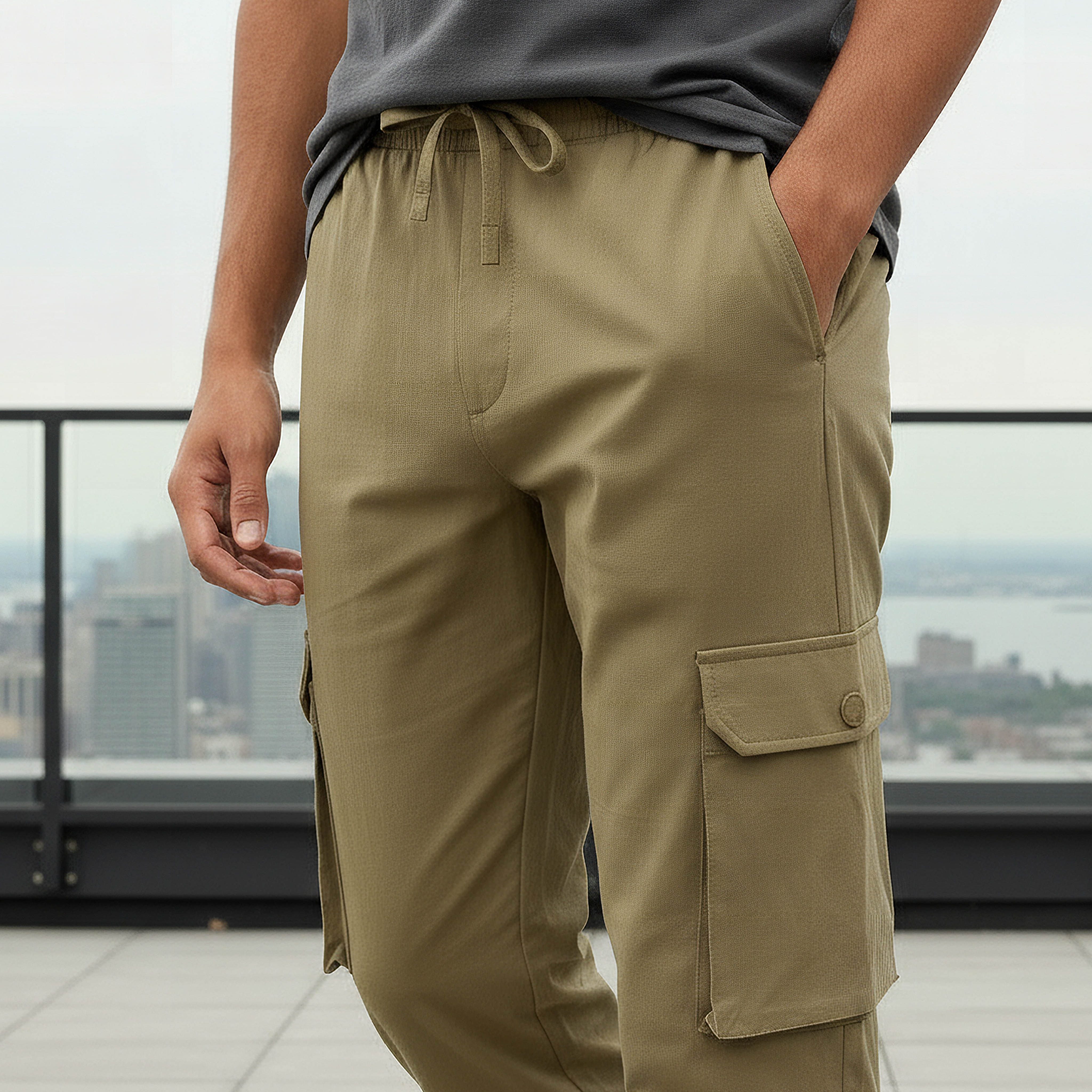 Love Pangolin Men Cargo Joggers with Pockets-men-clothing-sportswearandactivewear-tracksuits-image-4