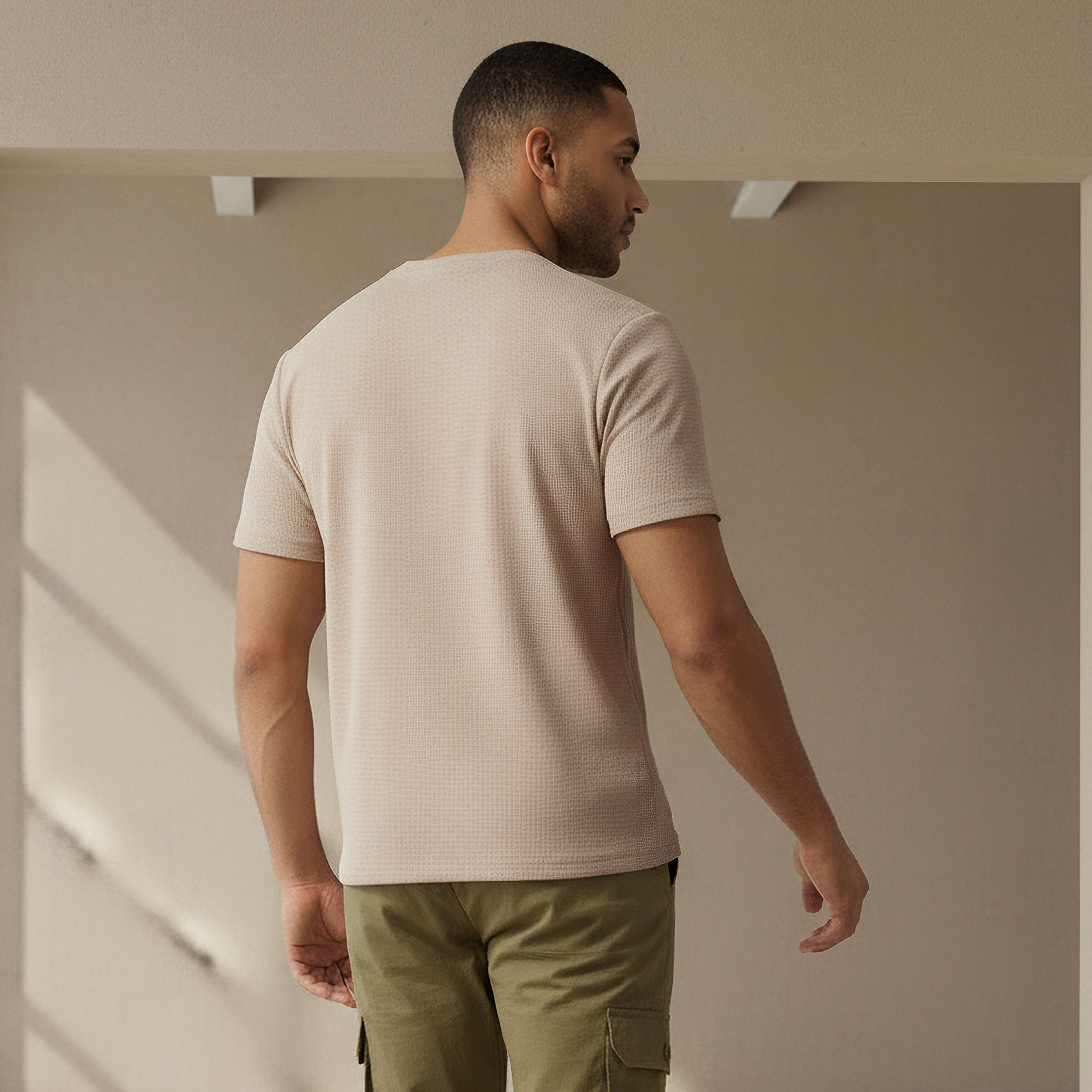 تيشيرت رجالي بملمس وافل مطّاط باتجاهين من لوف بانغولين-men-clothing-sportswearandactivewear-tshirtsandpolos-image-3