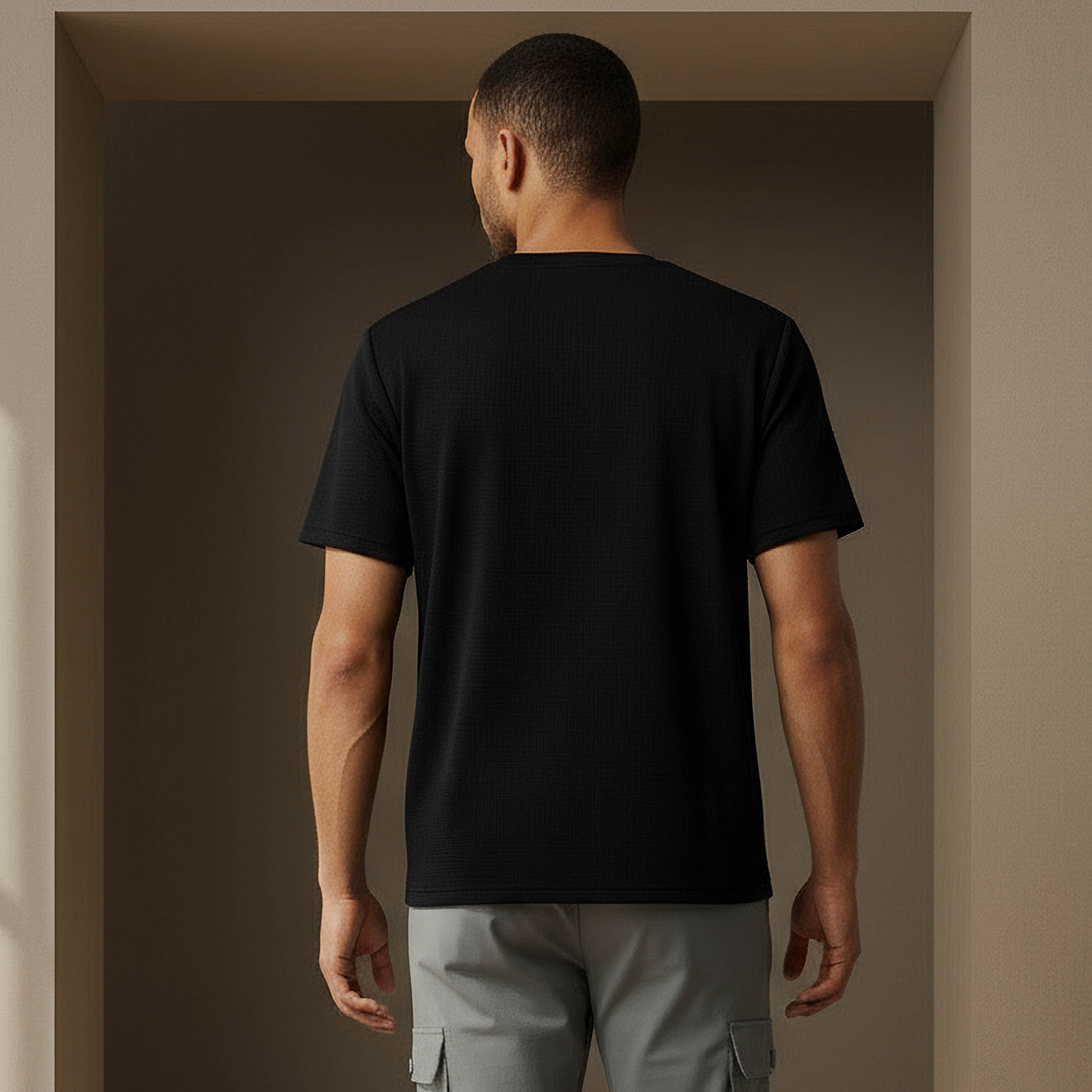 تيشيرت رجالي بملمس وافل مطّاط باتجاهين من لوف بانغولين-men-clothing-sportswearandactivewear-tshirtsandpolos-image-3