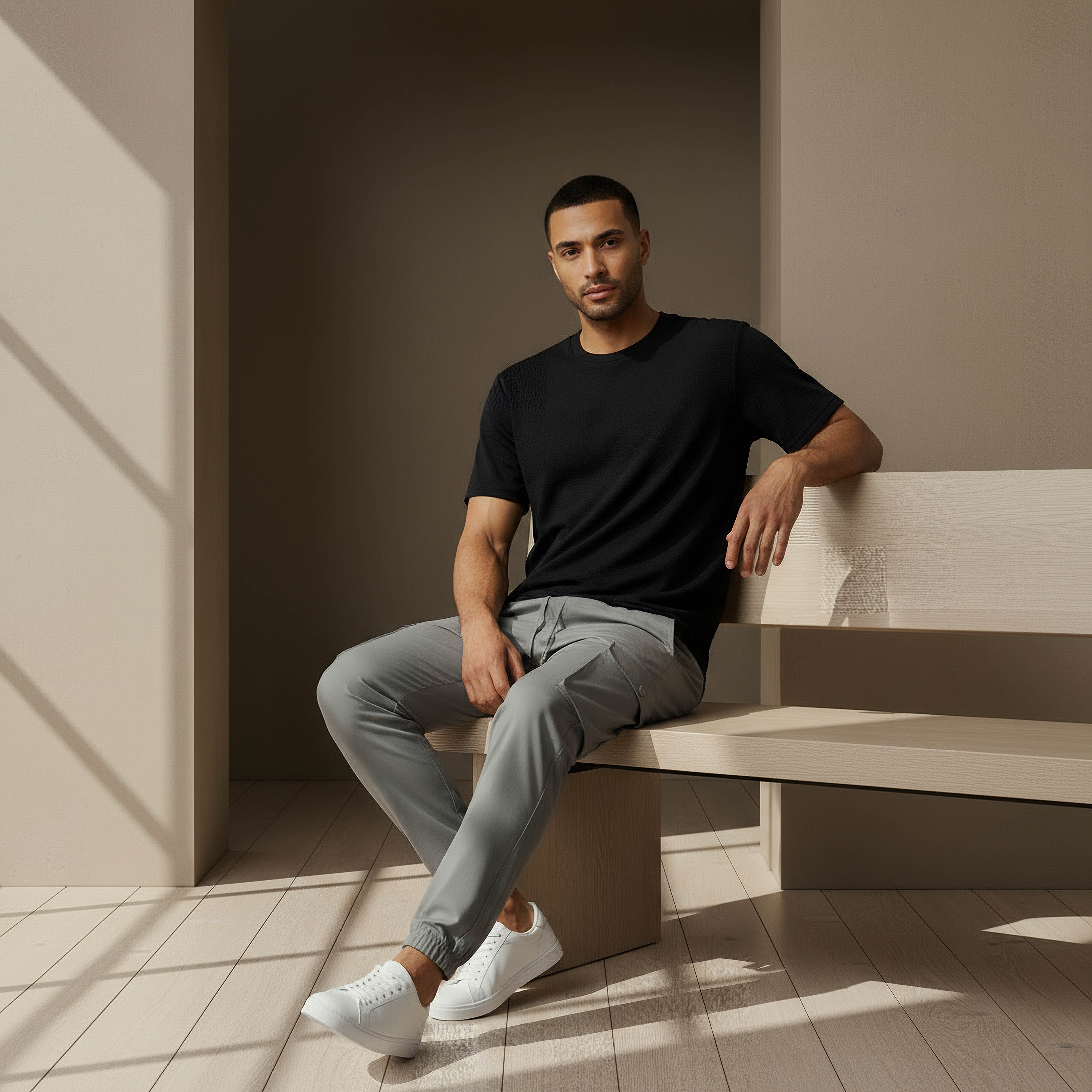 تيشيرت رجالي بملمس وافل مطّاط باتجاهين من لوف بانغولين-men-clothing-sportswearandactivewear-tshirtsandpolos-image-5