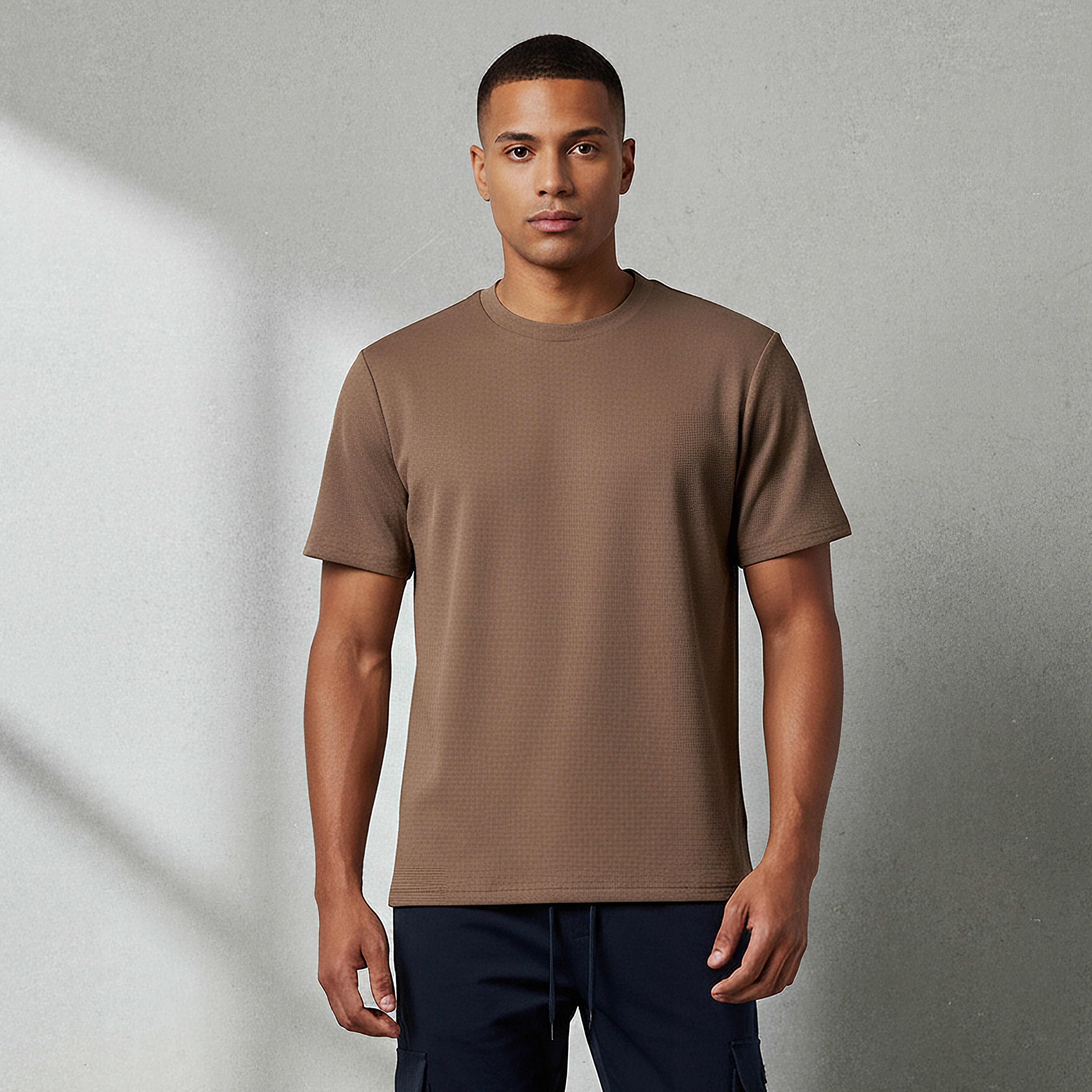 تيشيرت رجالي بملمس وافل مطّاط باتجاهين من لوف بانغولين-men-clothing-sportswearandactivewear-tshirtsandpolos-image-1