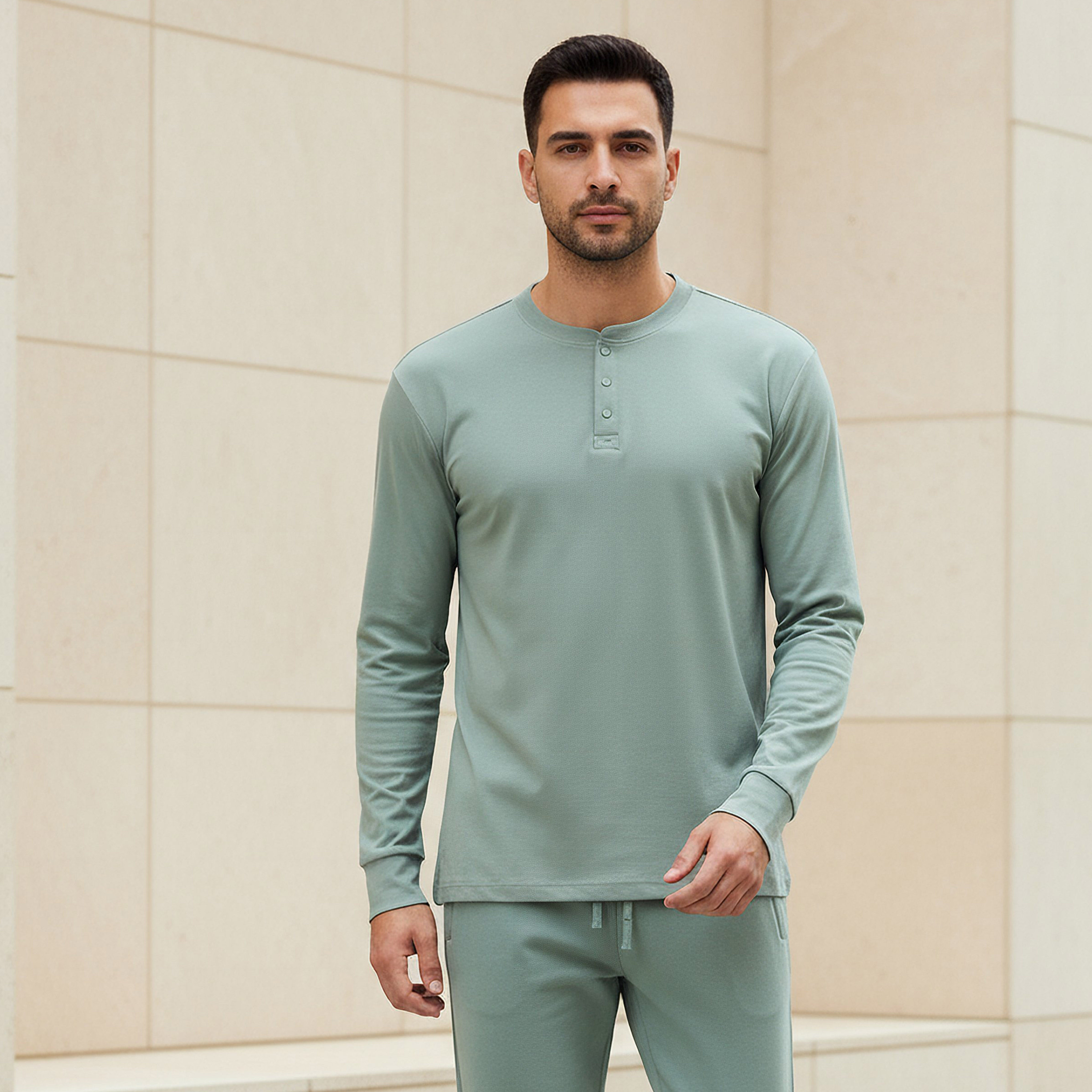 Love Pangolin Men Henley Neck T-shirt-men-clothing-sportswearandactivewear-tshirtsandpolos-image-1