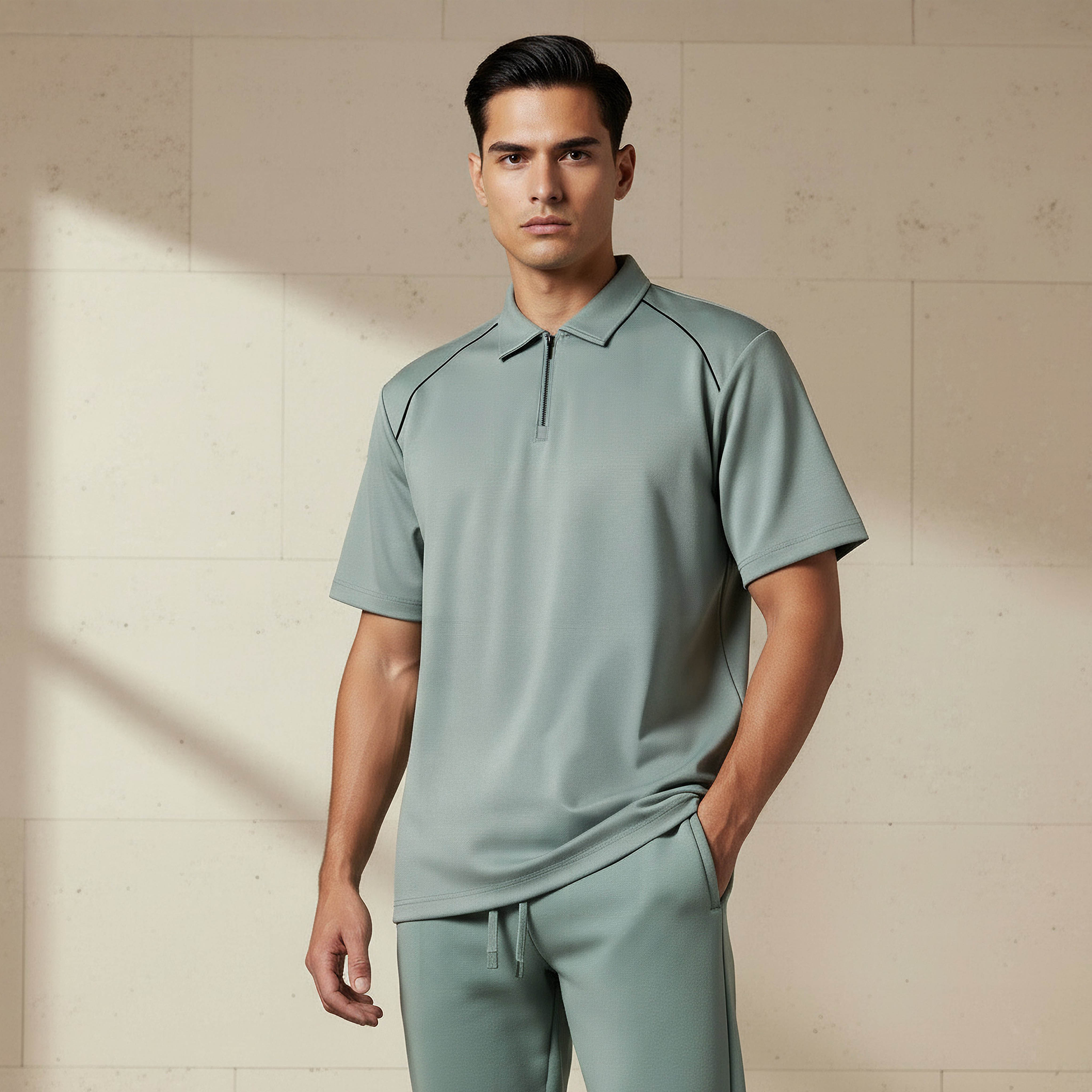 Love Pangolin Men Half Zip Polo T-shirt-men-clothing-tshirtsandpolos-polos-image-1