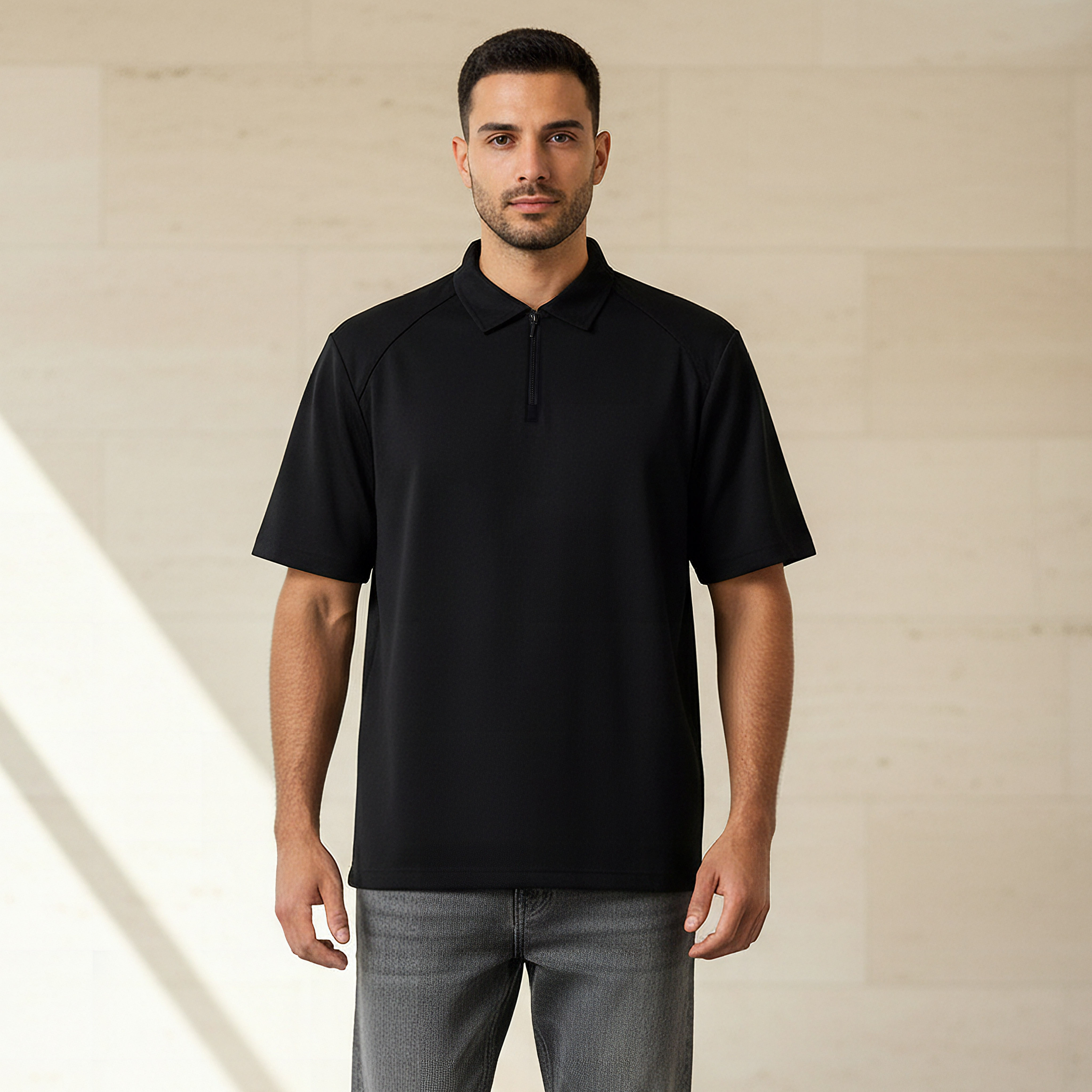 Love Pangolin Men Half Zip Polo T-shirt-men-clothing-tshirtsandpolos-polos-image-1