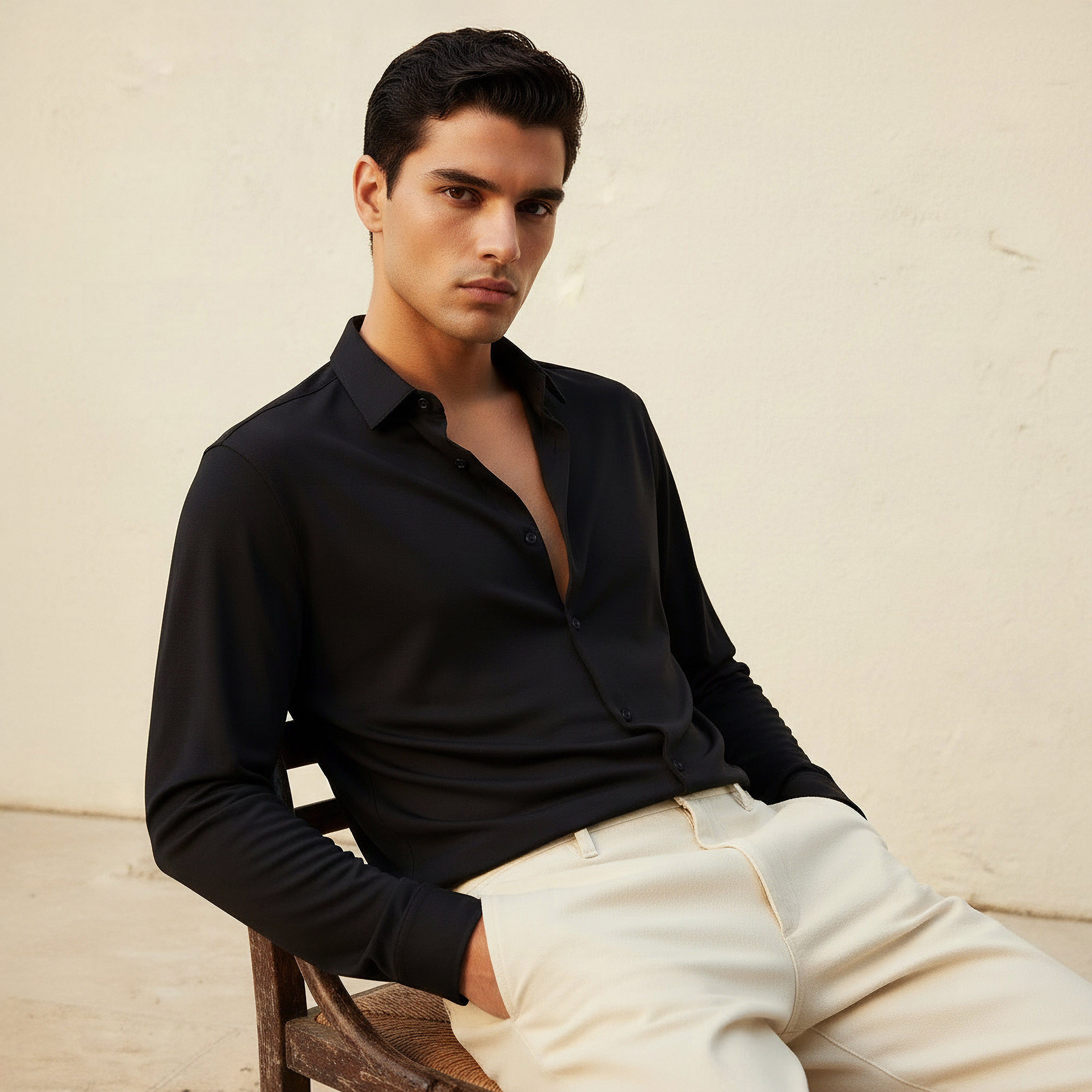 Love Pangolin Men Regular Fit Collared Long Sleeves Shirt-men-clothing-shirts-image-1