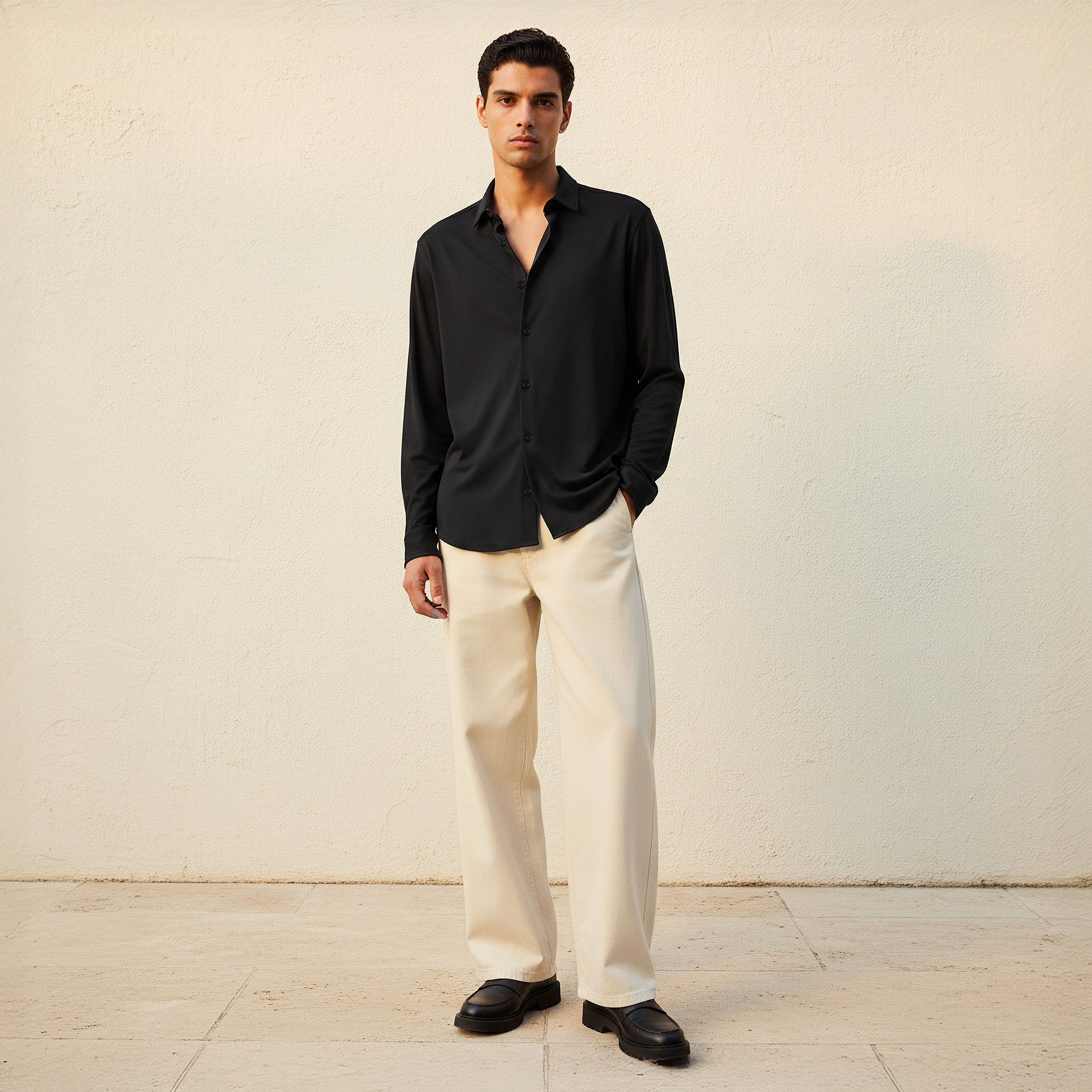 Love Pangolin Men Regular Fit Collared Long Sleeves Shirt-men-clothing-shirts-image-3