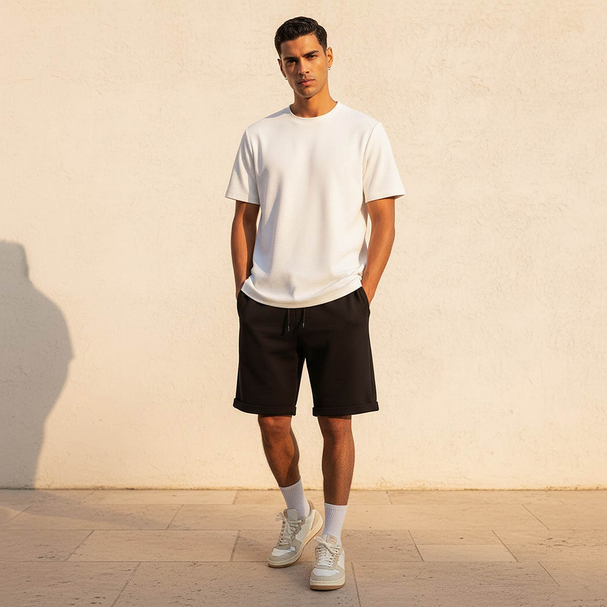 تيشيرت بنمط وافل بارز الملمس للرجال من لاف بانجولين-men-clothing-sportswearandactivewear-tshirtsandpolos-image-3