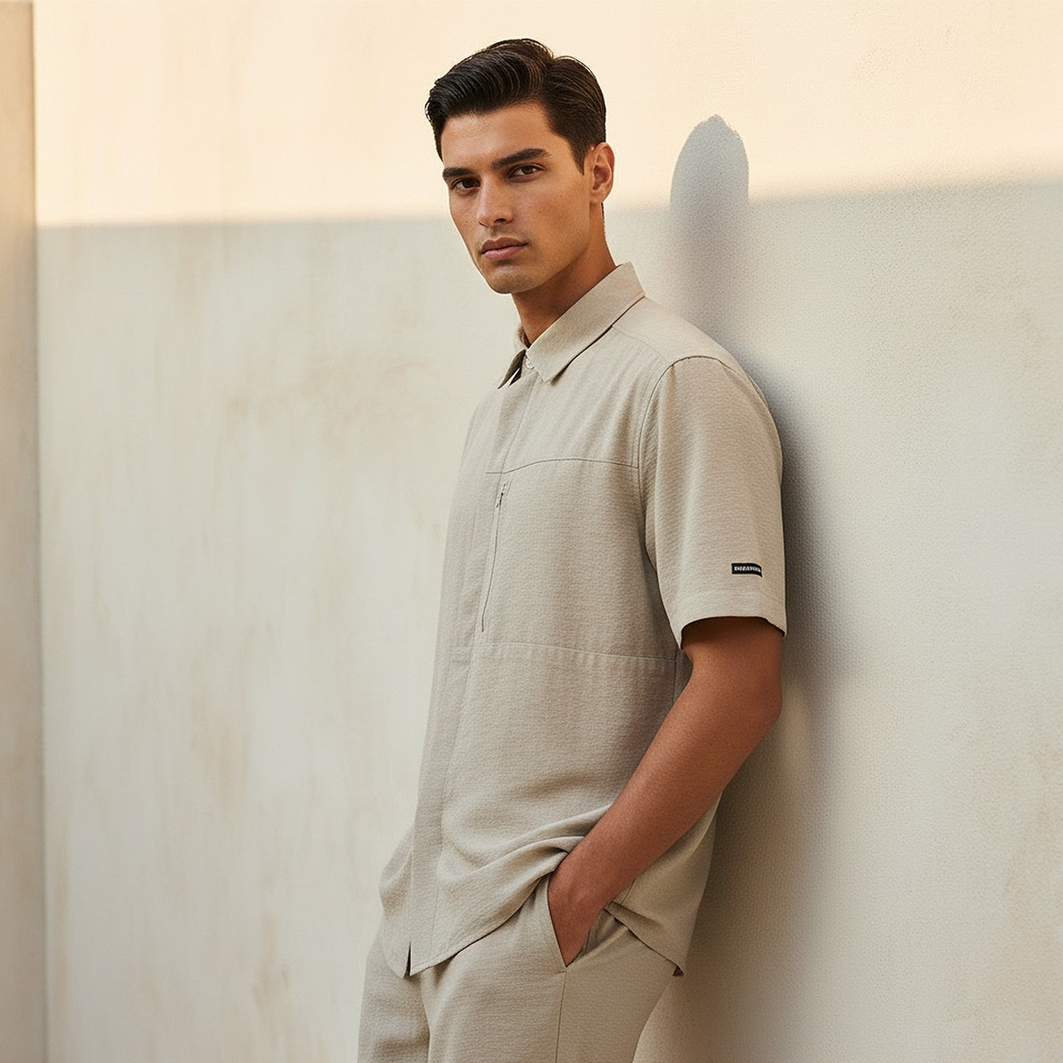 Love Pangolin Relaxed Fit Collared Short Sleeves Shirt-men-clothing-shirts-image-1