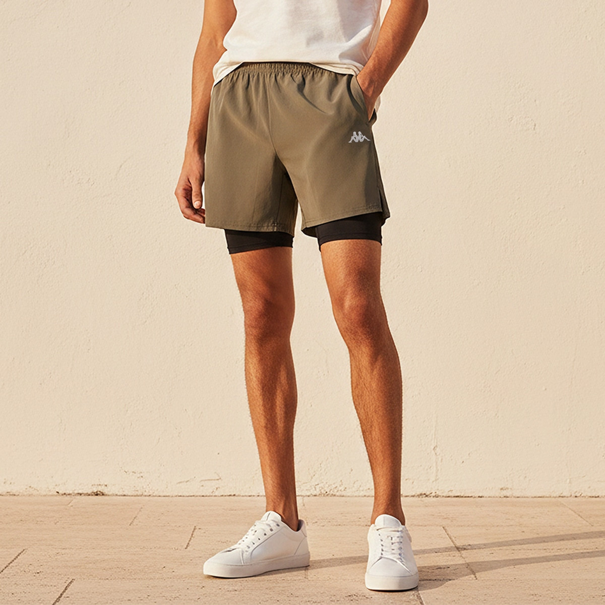 Kappa 2-Way Stretch Shorts with Inner Liner-men-clothing-bottoms-shorts-image-1