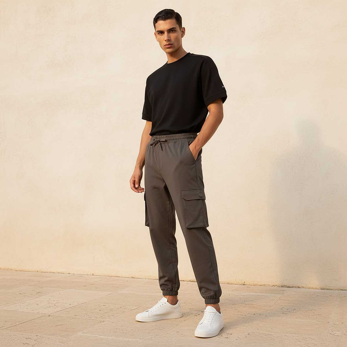 Love Pangolin Drawstring Waist Cargo Joggers-men-clothing-sportswearandactivewear-bottoms-joggers-image-3