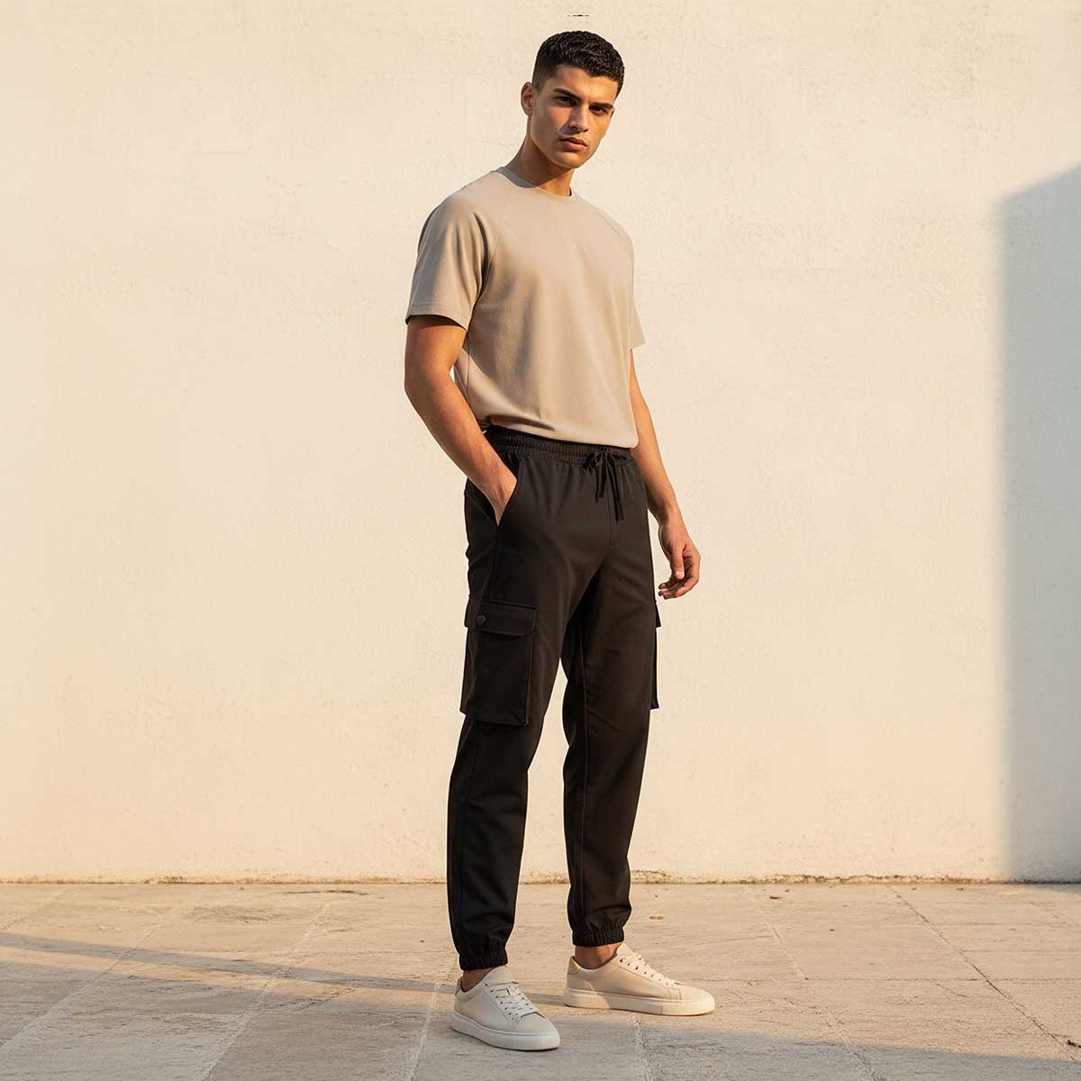 Love Pangolin Drawstring Waist Cargo Joggers-men-clothing-sportswearandactivewear-bottoms-joggers-image-3