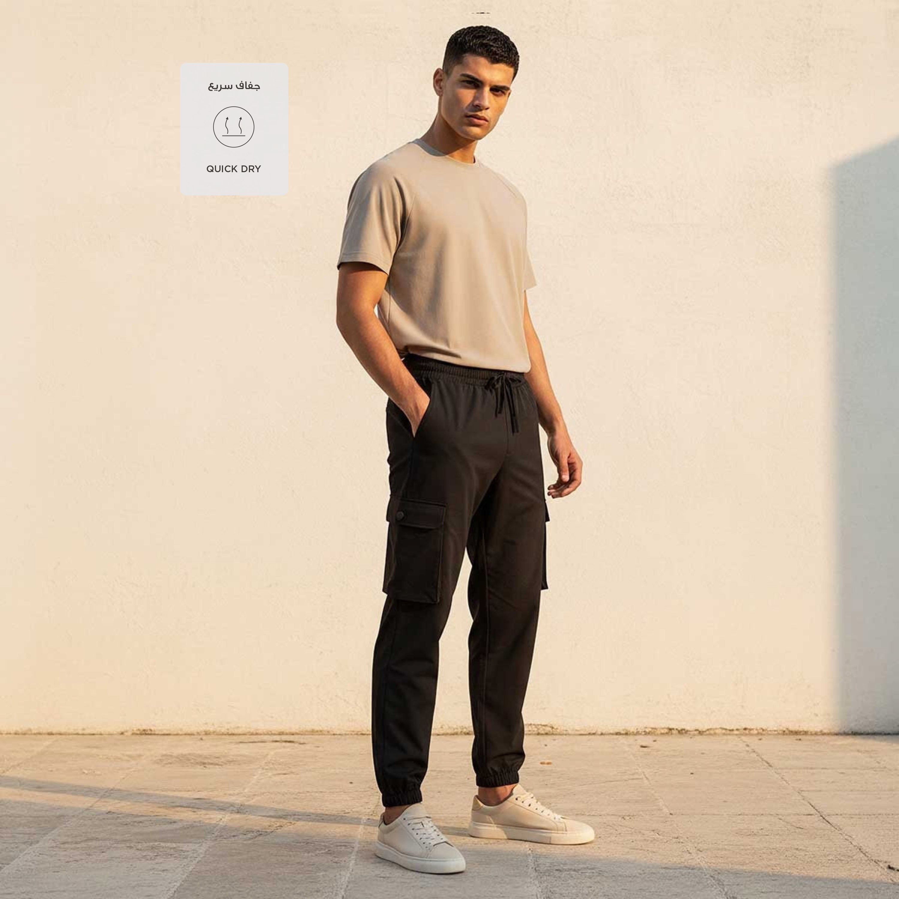 بنطلون رياضي كارجو بخصر رباط وطبعات لوف بانجولين-men-clothing-sportswearandactivewear-bottoms-joggers-image-3