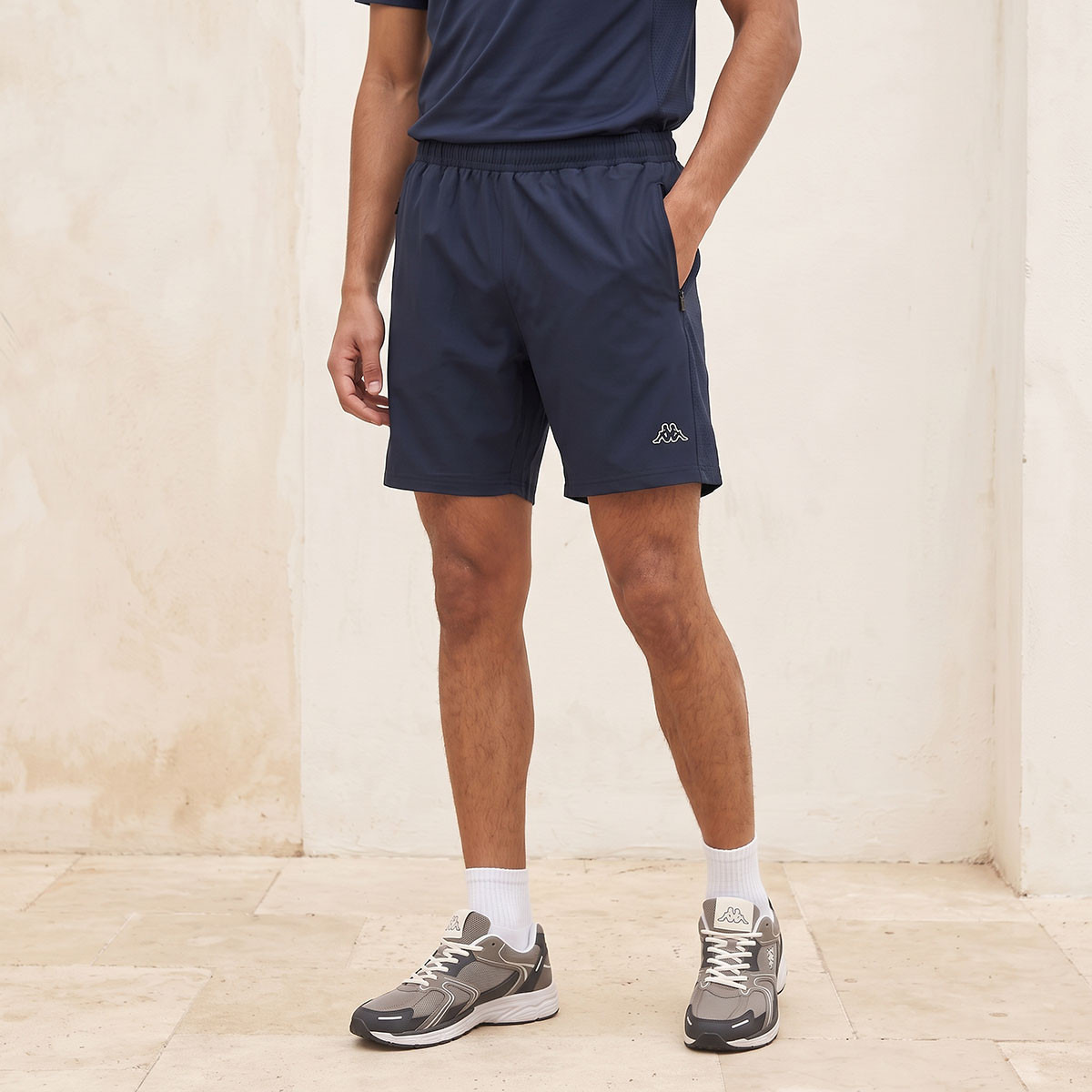 Kappa Logo Mesh Panel Shorts-men-clothing-bottoms-shorts-image-1