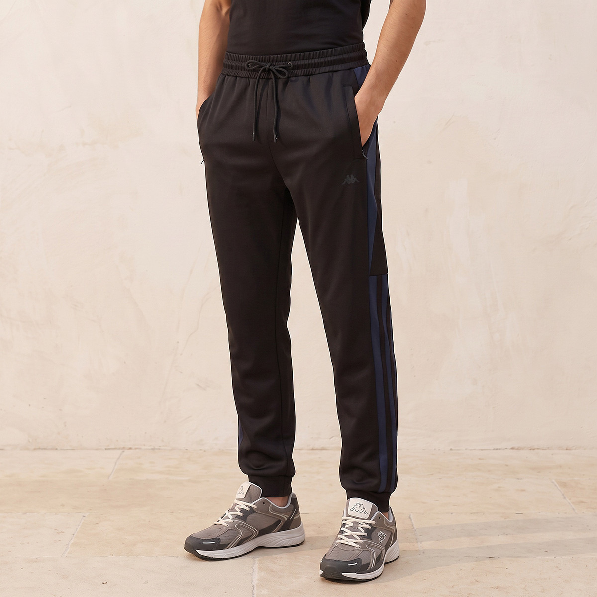Kappa Joggers with Colourblock Panel-men-clothing-sportswearandactivewear-bottoms-joggers-image-1