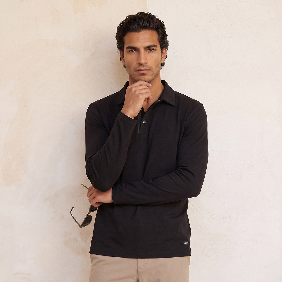 سويت شيرت محبوك بياقة بولو-men-winterwear-hoodiesandsweatshirts-image-1