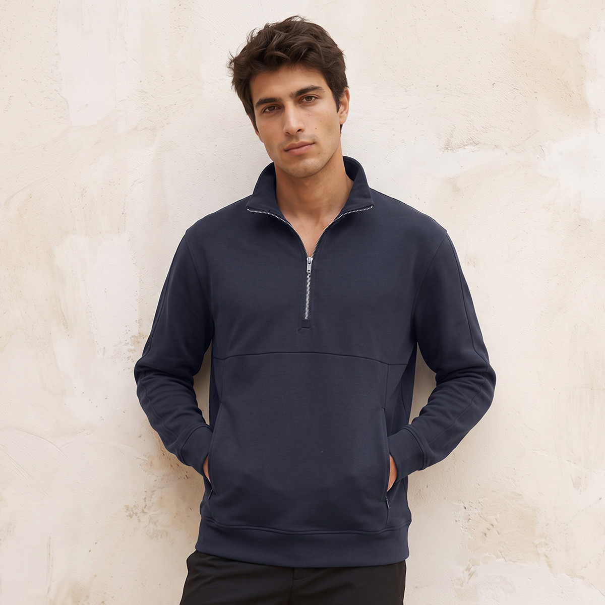 Love Pangolin 2 Way Stretch Zip Placket Sweatshirt-men-winterwear-hoodiesandsweatshirts-image-1