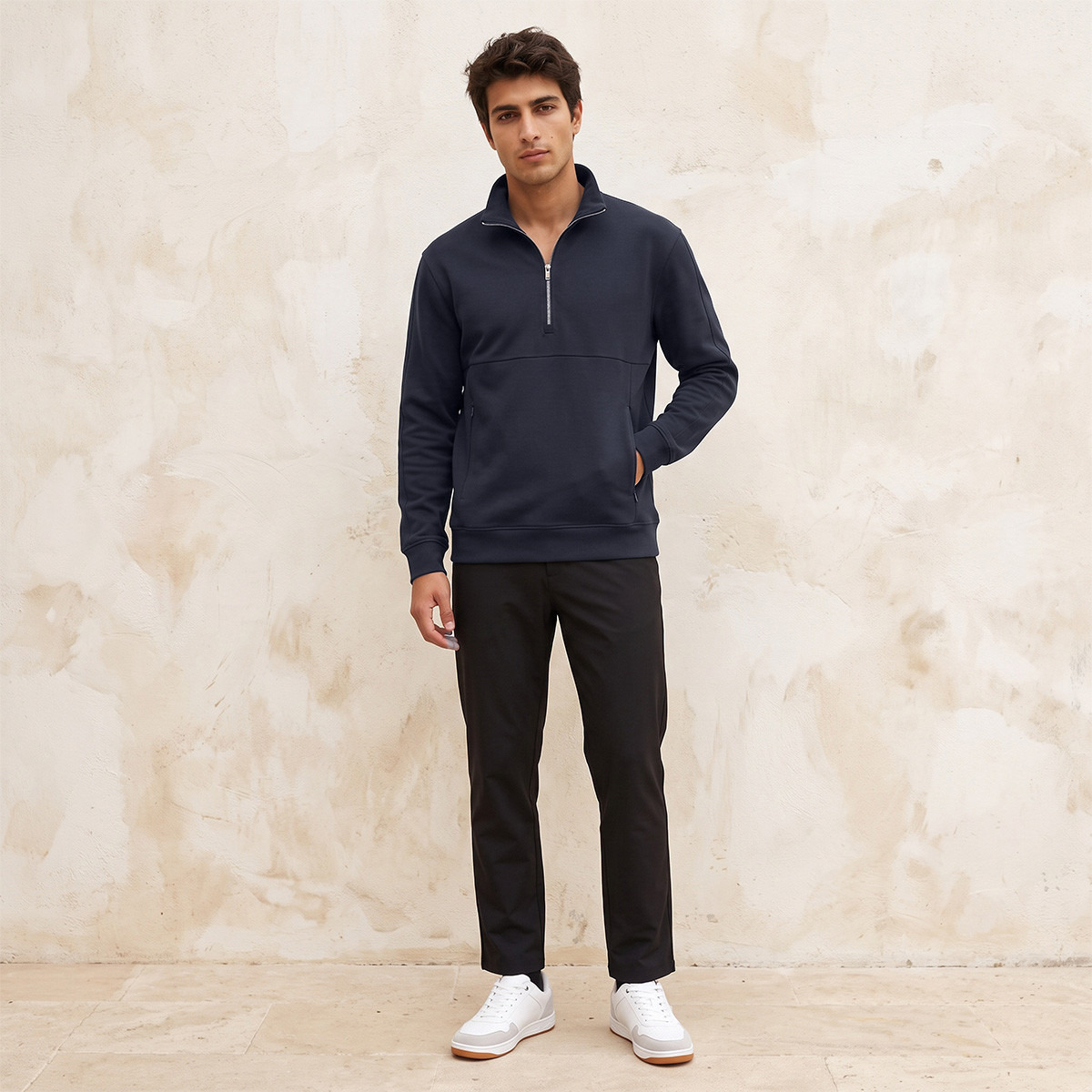 Love Pangolin 2 Way Stretch Zip Placket Sweatshirt-men-winterwear-hoodiesandsweatshirts-image-2