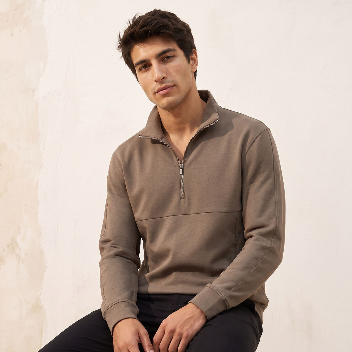Love Pangolin 2 Way Stretch Zip Placket Sweatshirt-men-winterwear-hoodiesandsweatshirts-image-1