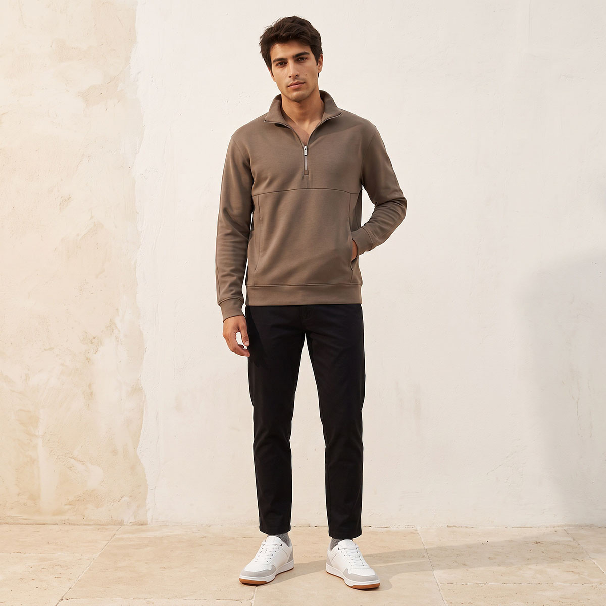 Love Pangolin 2 Way Stretch Zip Placket Sweatshirt-men-winterwear-hoodiesandsweatshirts-image-2