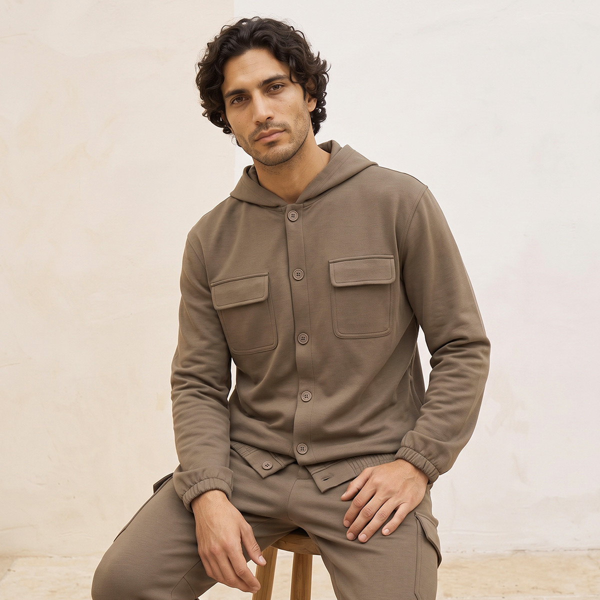 Love Pangolin Utility Cargo Hoodie with Chest Pockets-men-winterwear-hoodiesandsweatshirts-image-1