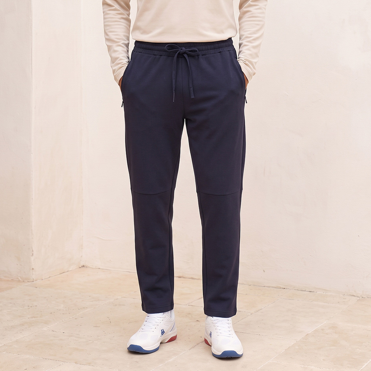 Straight Fit Track Pants with Elasticated Drawstring Waist-men-clothing-sportswearandactivewear-bottoms-joggers-image-1