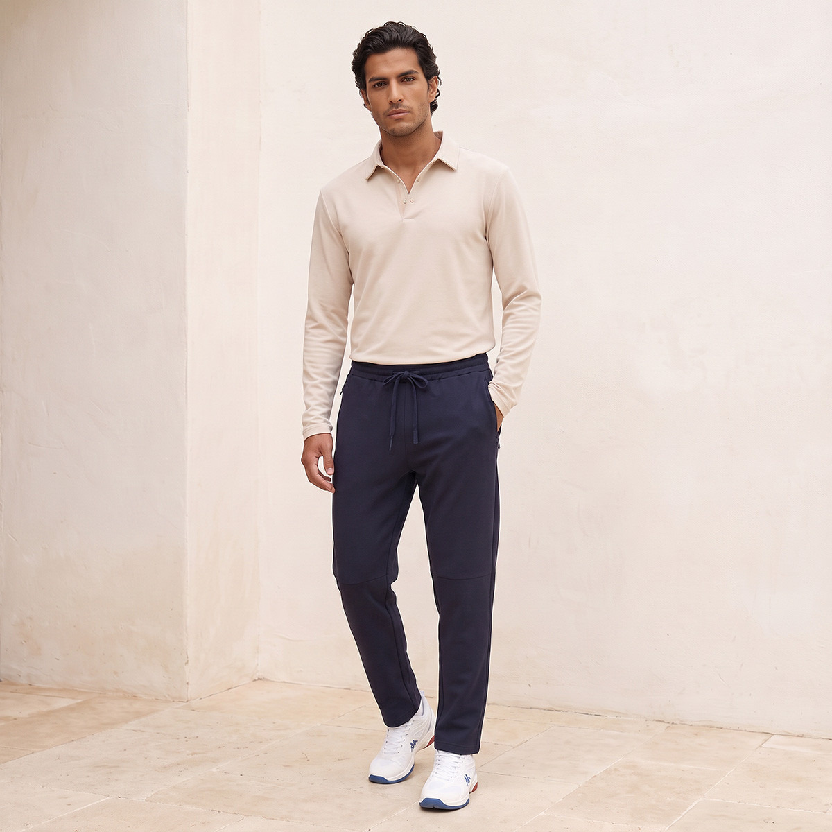 Straight Fit Track Pants with Elasticated Drawstring Waist-men-clothing-sportswearandactivewear-bottoms-joggers-image-2