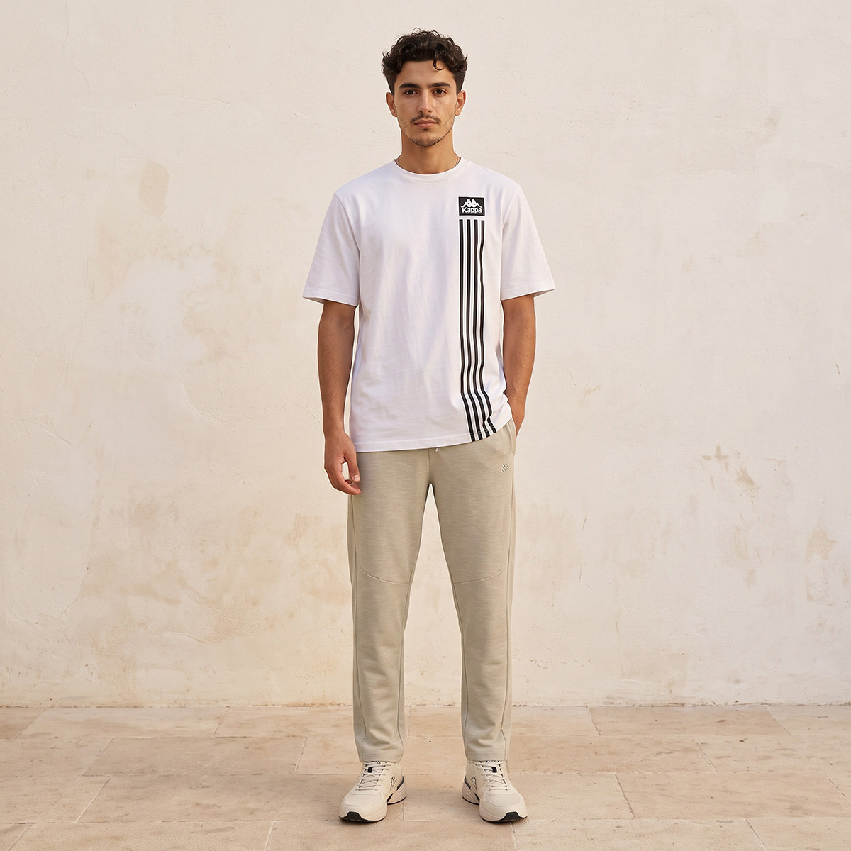 بنطلون بقصة مستقيمة وخصر مرن من كابا-men-clothing-bottoms-joggers-image-2
