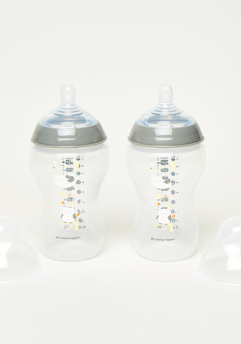 Tommee Tippee Closer to Nature 2-Piece Printed Feeding Bottle with Cap - 340 ml-Bottles and Teats-image-1