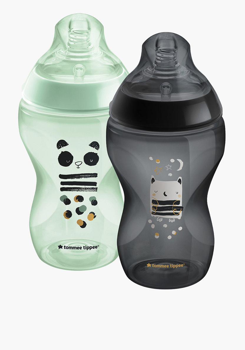 Tommee Tippee Closer to Nature 2-Piece Printed Feeding Bottle with Cap - 340 ml-Bottles and Teats-image-1