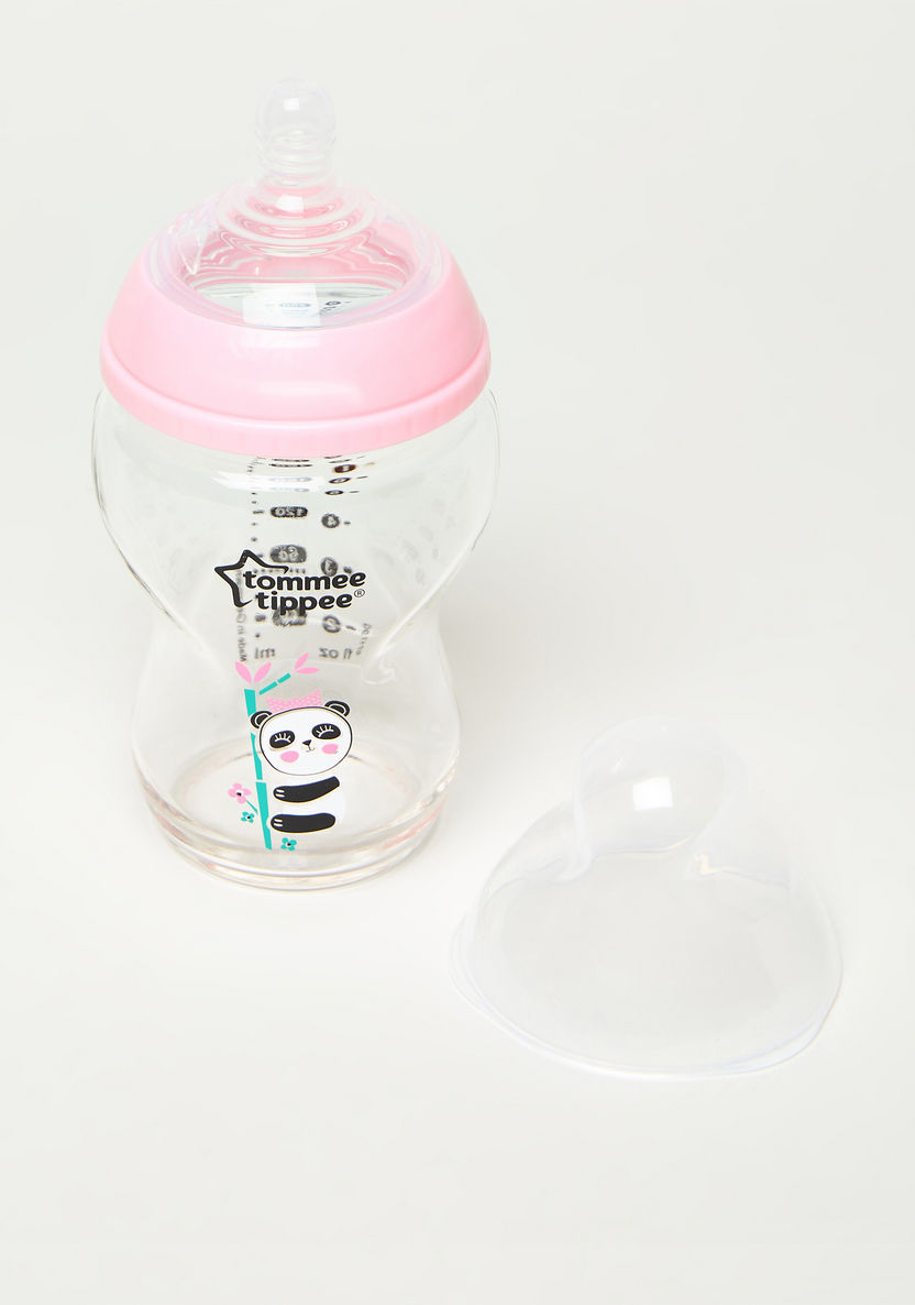Tommee Tippee Closer to Nature Printed Glass Feeding Bottle - 250 ml-Bottles and Teats-image-2