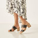 Le Confort Buckle Accent Slip-On Sandals with Block Heels-Women%27s Heel Sandals-thumbnailMobile-0