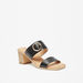 Le Confort Buckle Accent Slip-On Sandals with Block Heels-Women%27s Heel Sandals-thumbnailMobile-1