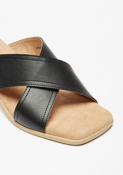 Le Confort Cross Strap Slip-On Sandals with Block Heels-Women%27s Heel Sandals-image-6