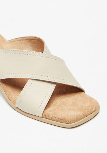 Le Confort Cross Strap Slip-On Sandals with Block Heels-Women%27s Heel Sandals-image-5