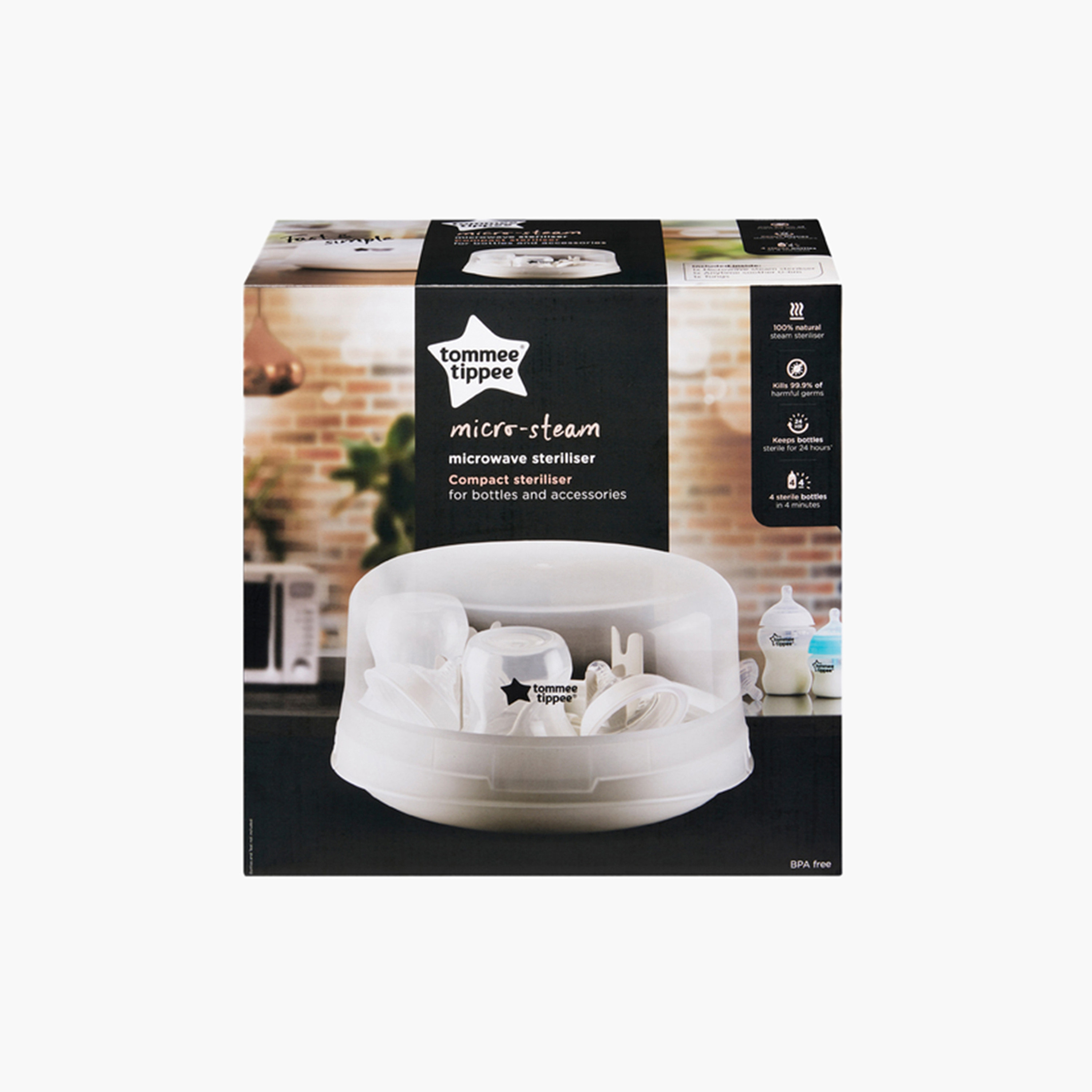 Tommee Tippee Closer to Nature Microwave Steam Steriliser Kit-baby-feeding-sterilizersandwarmers-image-3