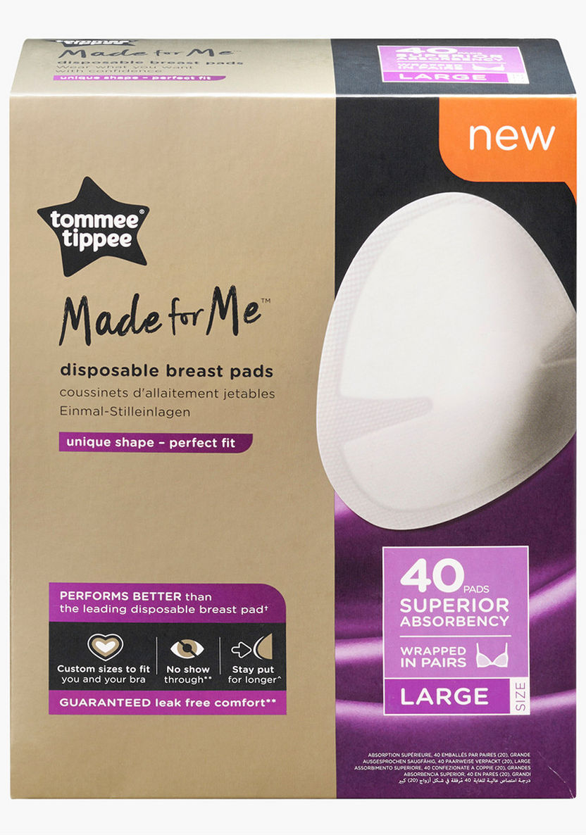 Tommee Tippee Made for Me Large Disposable Breast Pads - Pack of 40-Nursing-image-0