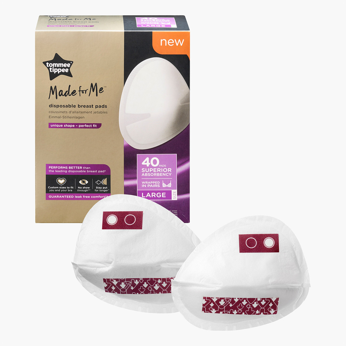 Tommee Tippee Made for Me Large Disposable Breast Pads - Pack of 40-baby-feeding-breastfeedingandcare-image-2