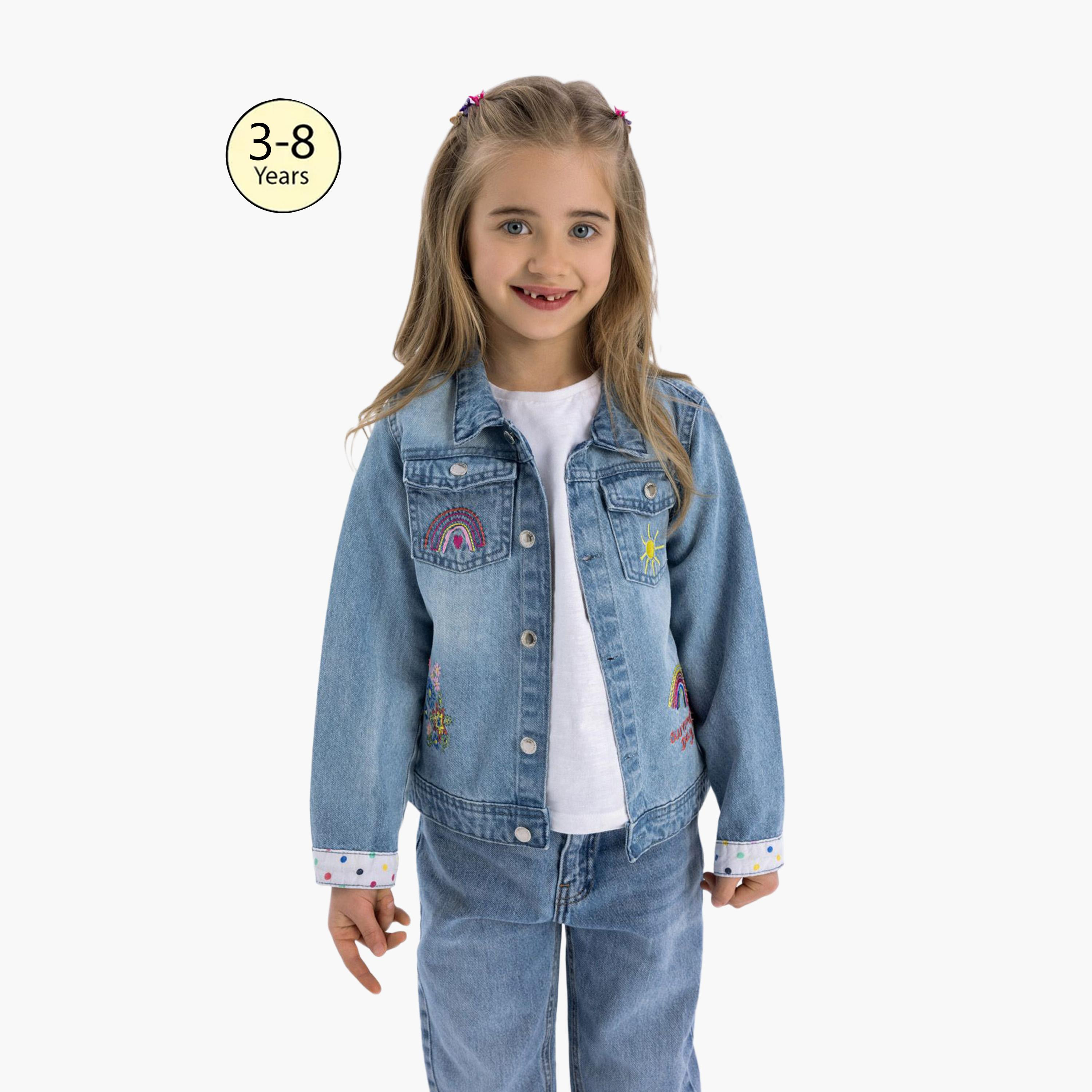 سترة جينز مطرزة من مينوتي-baby-girls-clothing-jacketsandcoats-image-1
