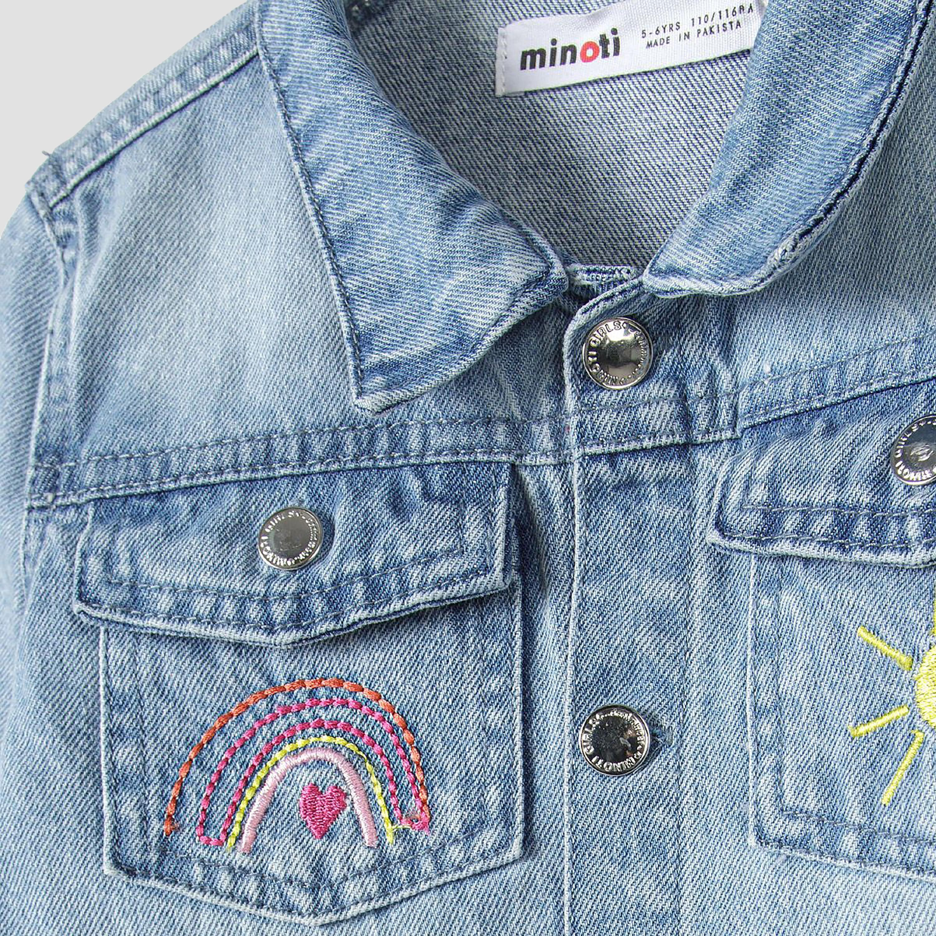 Minoti Embroidered Denim Jacket-baby-girls-clothing-jacketsandcoats-image-4