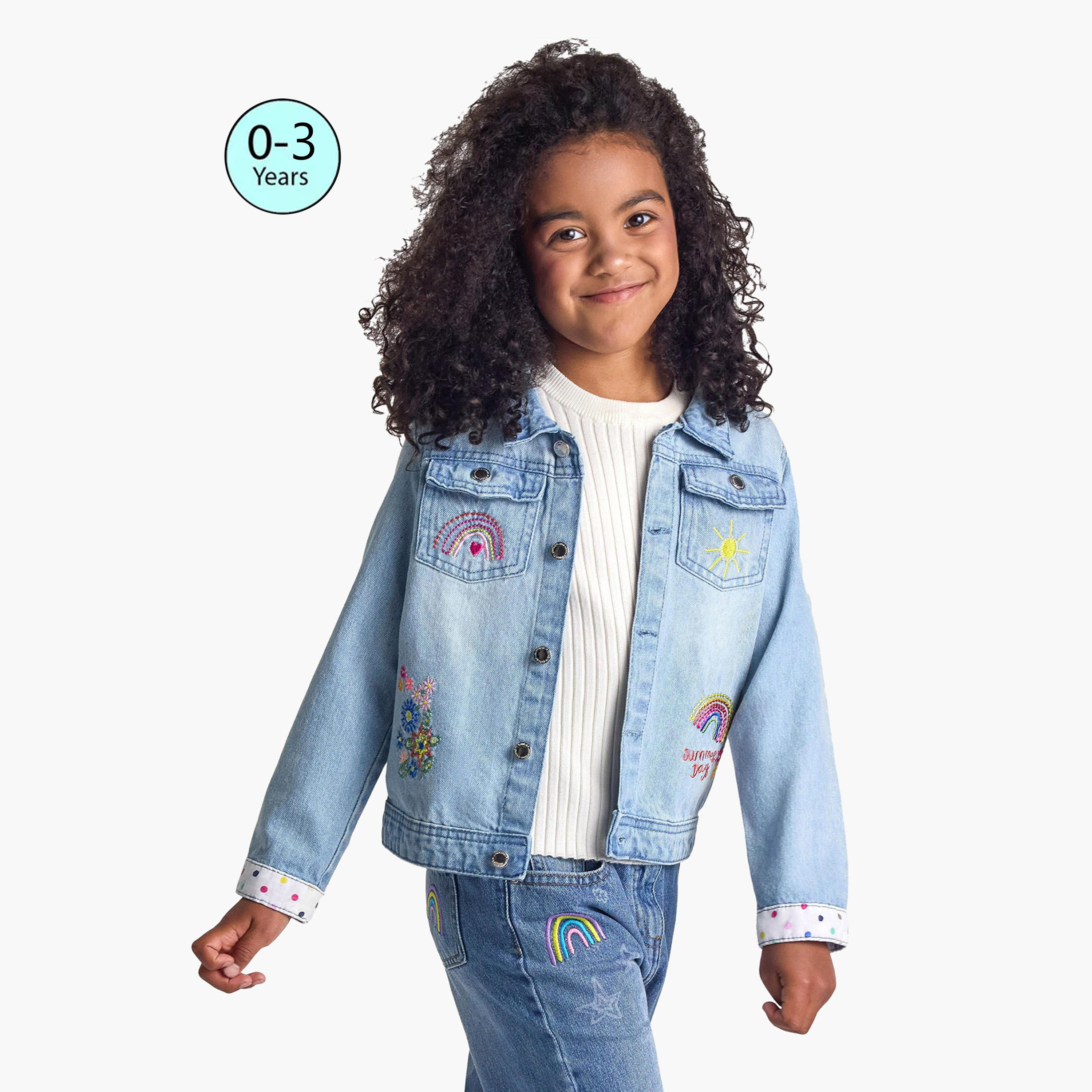 سترة جينز مطرزة من مينوتي-baby-girls-clothing-jacketsandcoats-image-1
