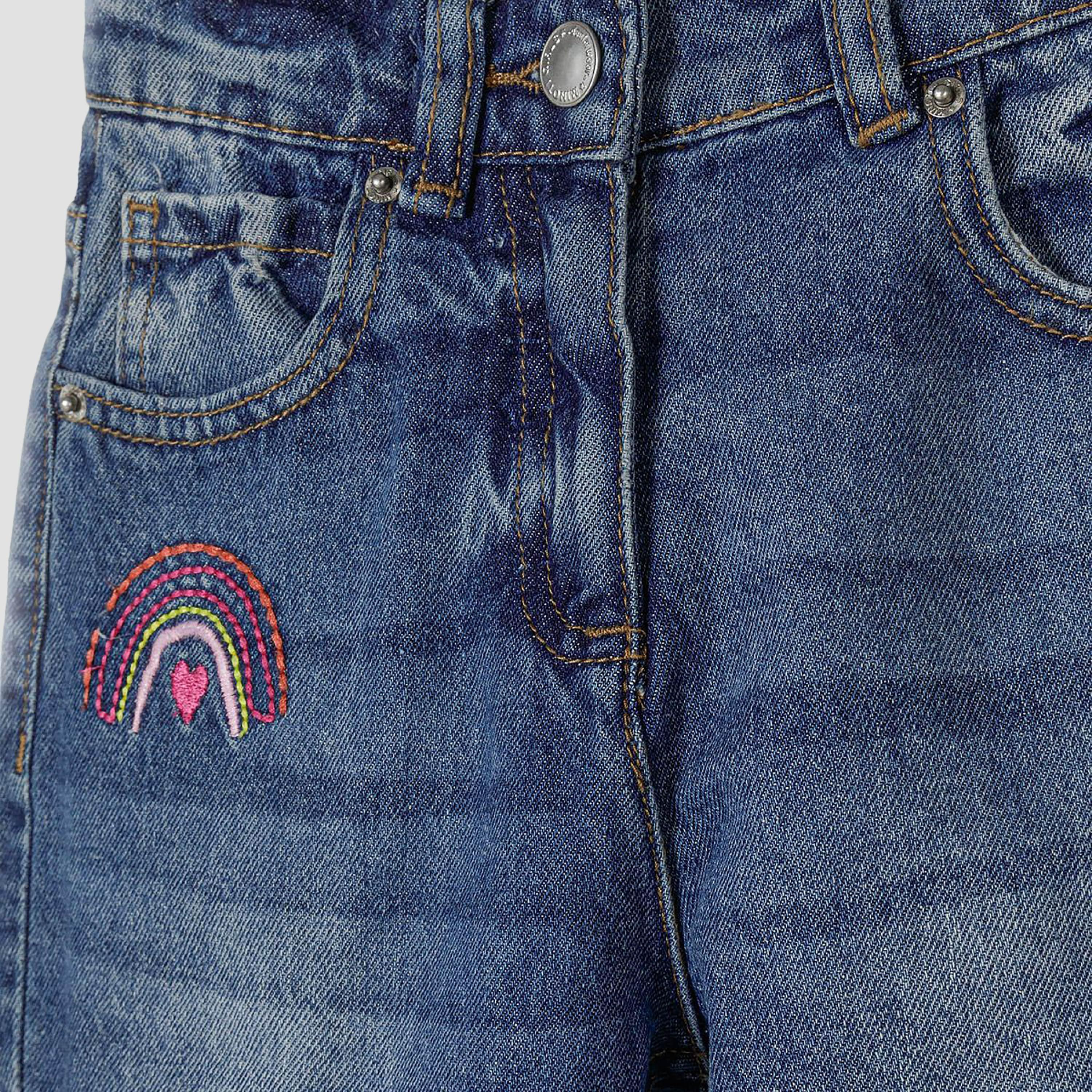 Minoti Embroidered Straight Leg Jeans-baby-girls-clothing-bottoms-jeans-image-5