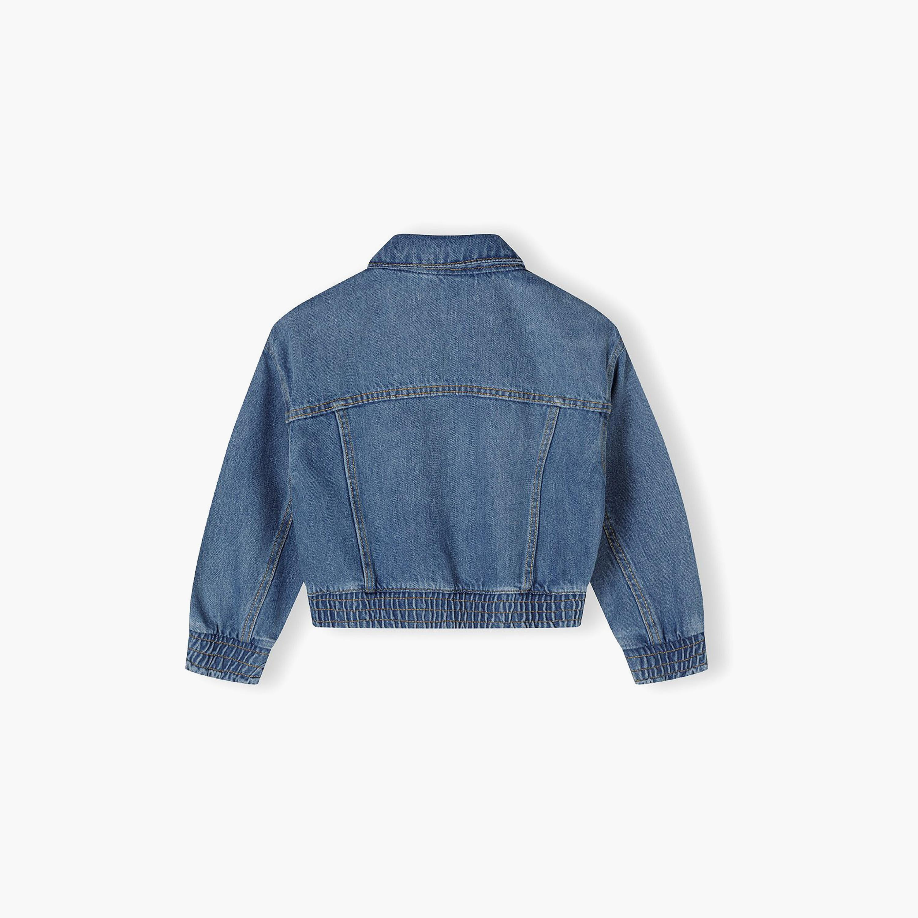 جاكيت بومبر من قماش الدنيم الناعم المقصوص من مينوتي-girls-clothing-jacketsandcoats-image-4