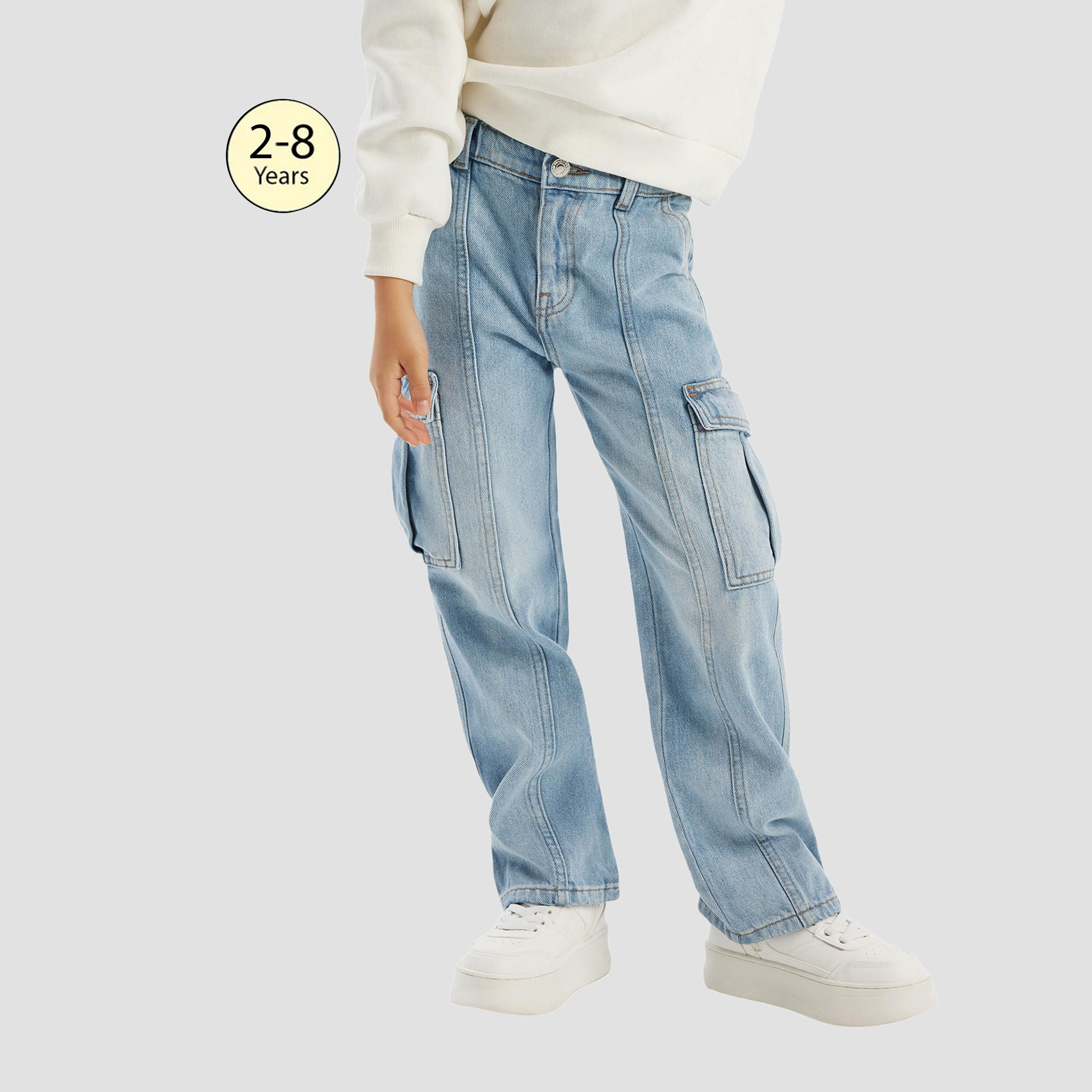 Minoti Denim Cargo Jeans-girls-clothing-bottoms-jeansandjeggings-image-1