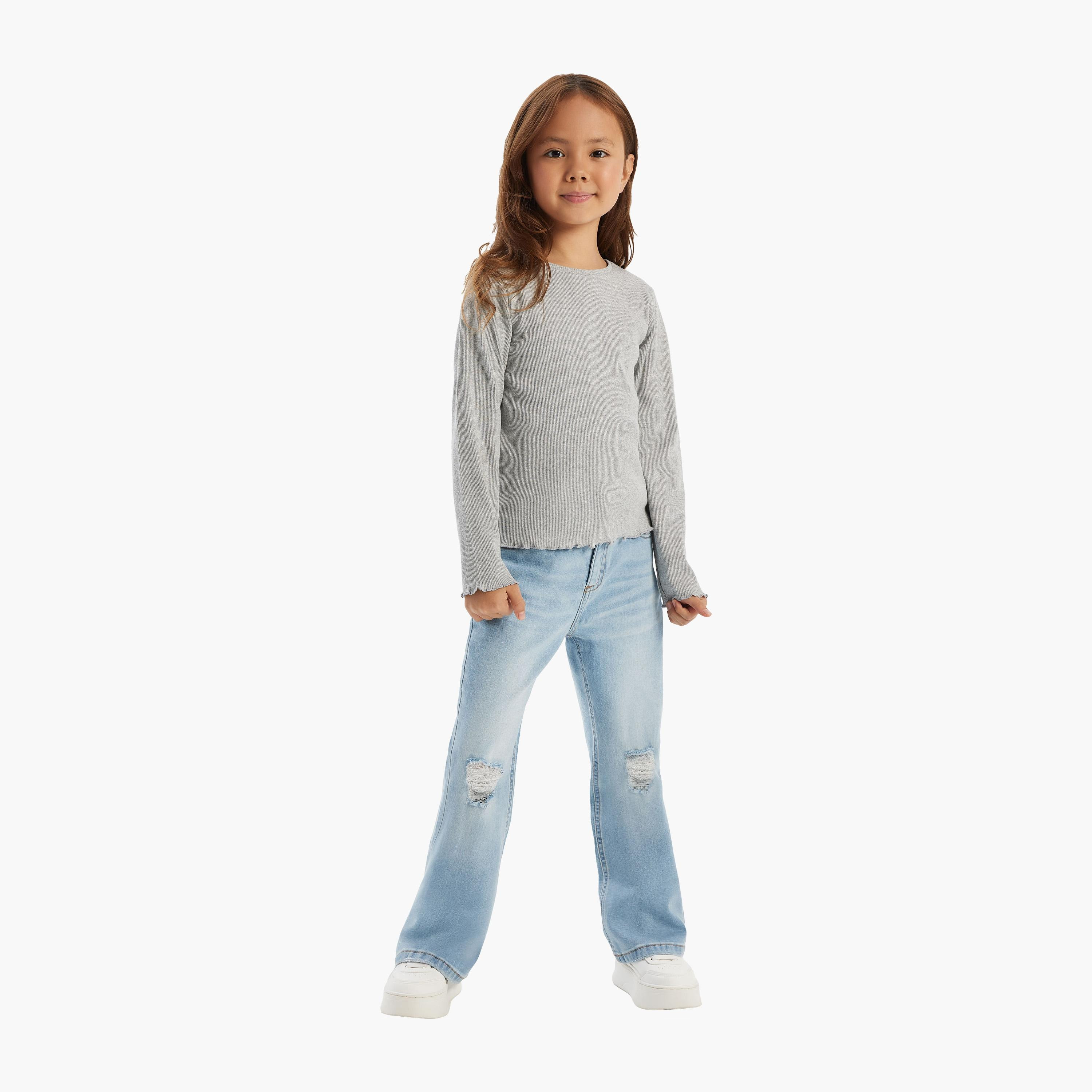 Minoti Denim Flared Jeans-girls-clothing-bottoms-jeansandjeggings-image-2