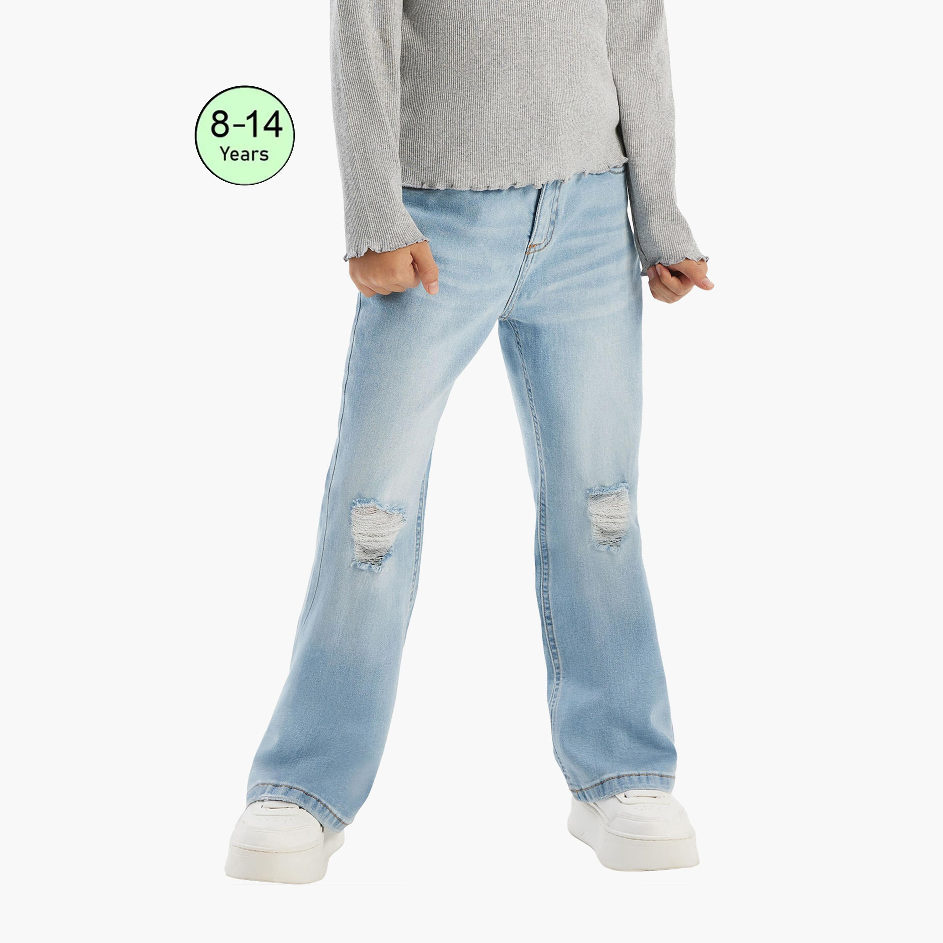 Minoti Denim Flared Jeans-girls-clothing-bottoms-jeansandjeggings-image-1